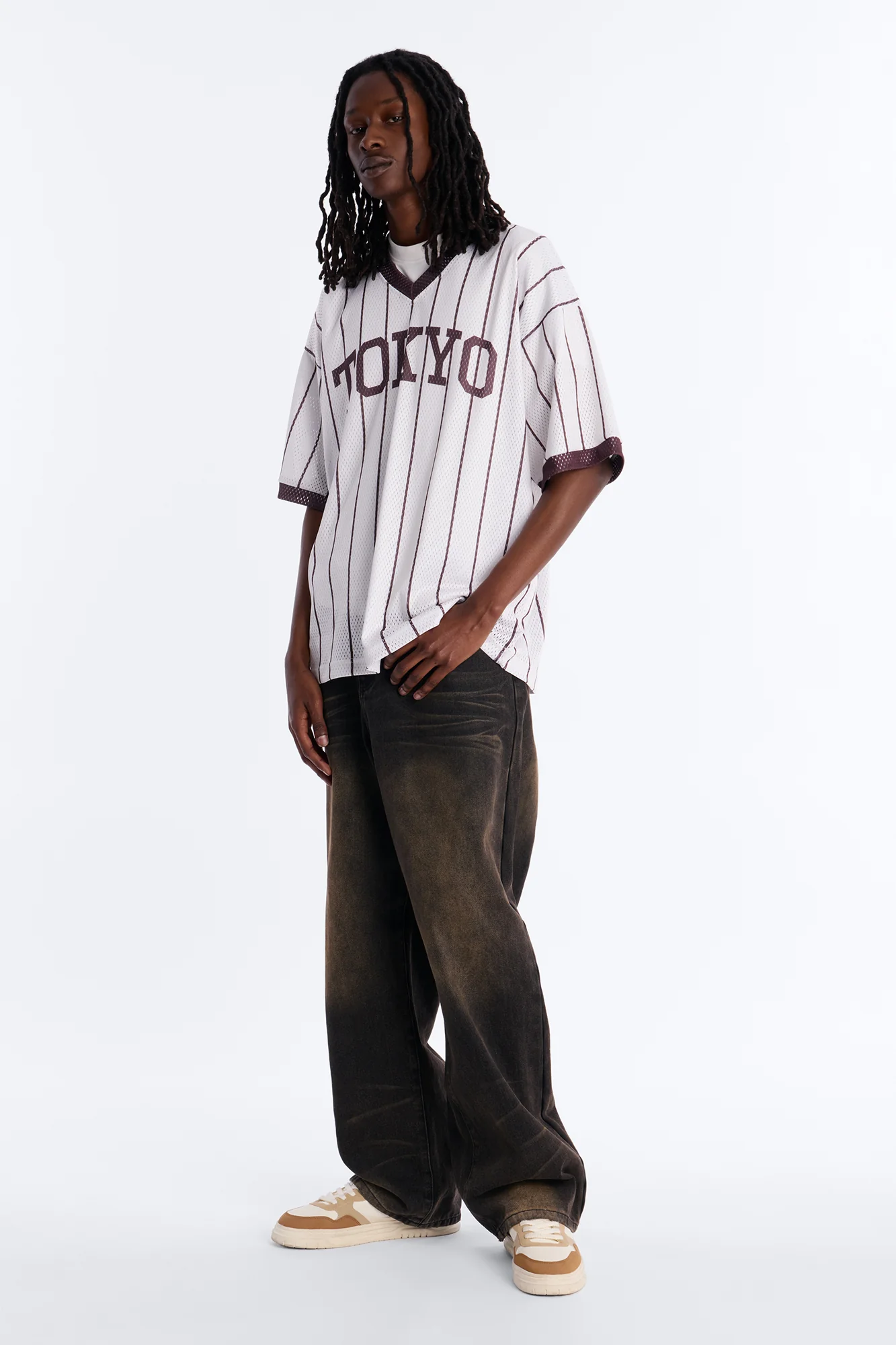 Jersey Fit Tokyo V-Neck Shirt - White - Image 2