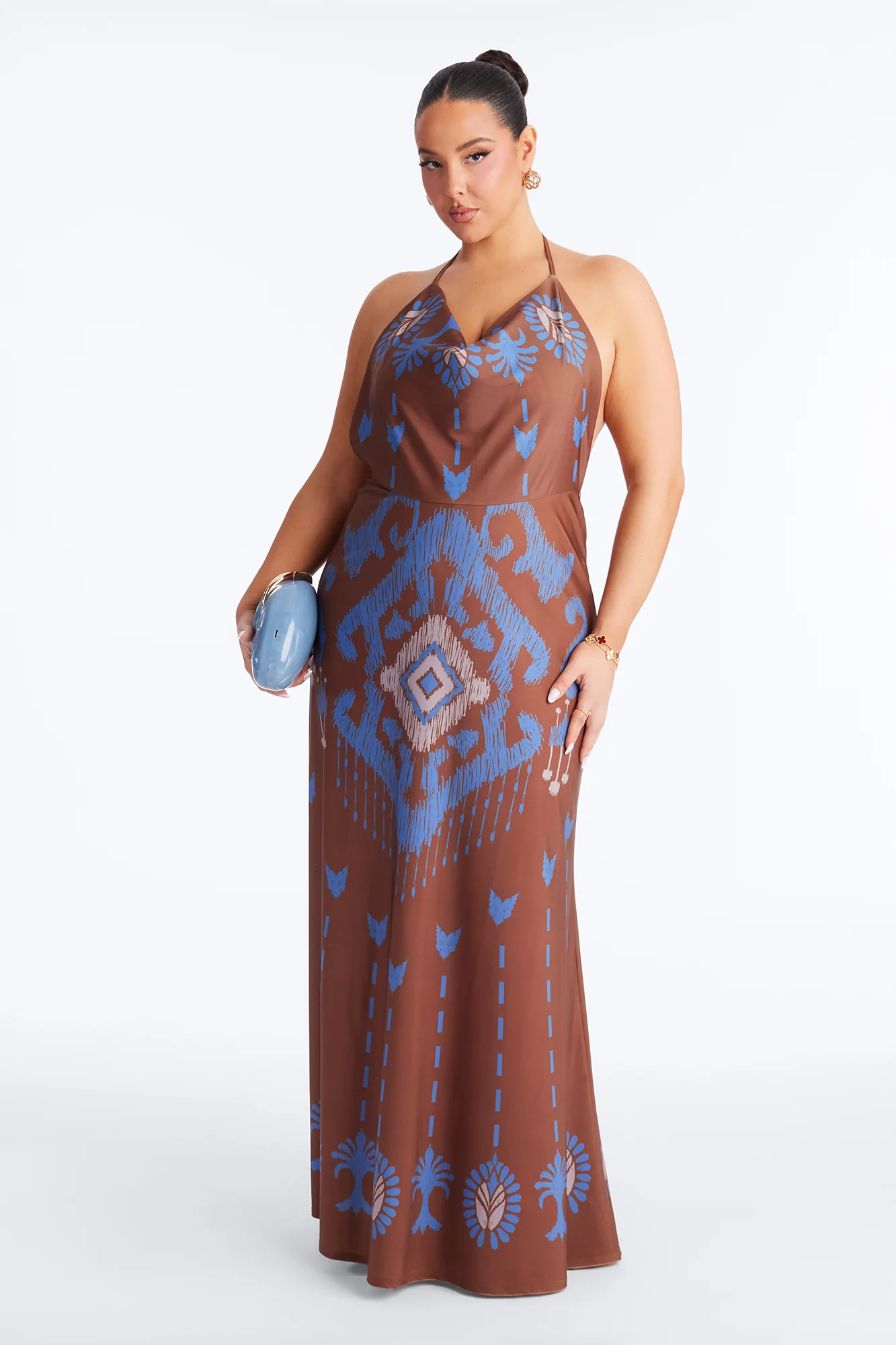 Jessica Backless Printed Maxi Dress - Brown/combo - Image 5