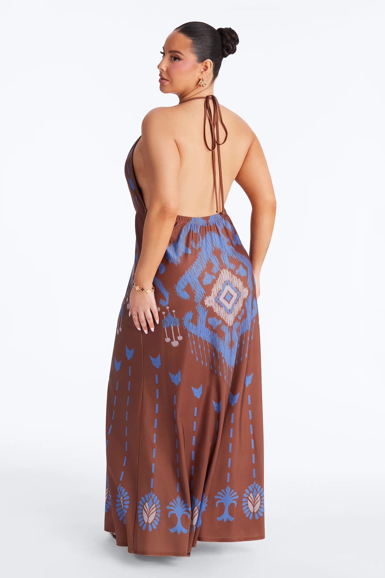 Jessica Backless Printed Maxi Dress - Brown/combo - Image 8