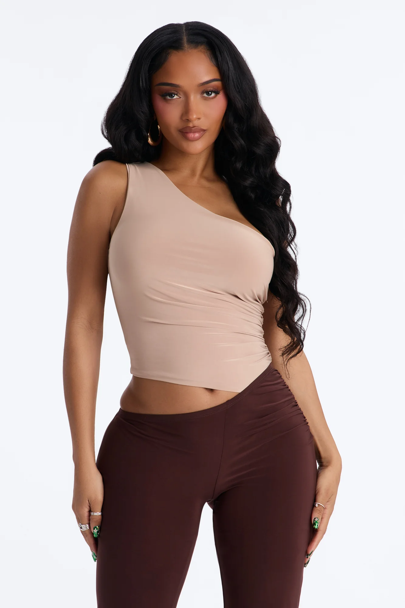 Jessica Color Block Cut Out Jumpsuit - Brown - Image 2