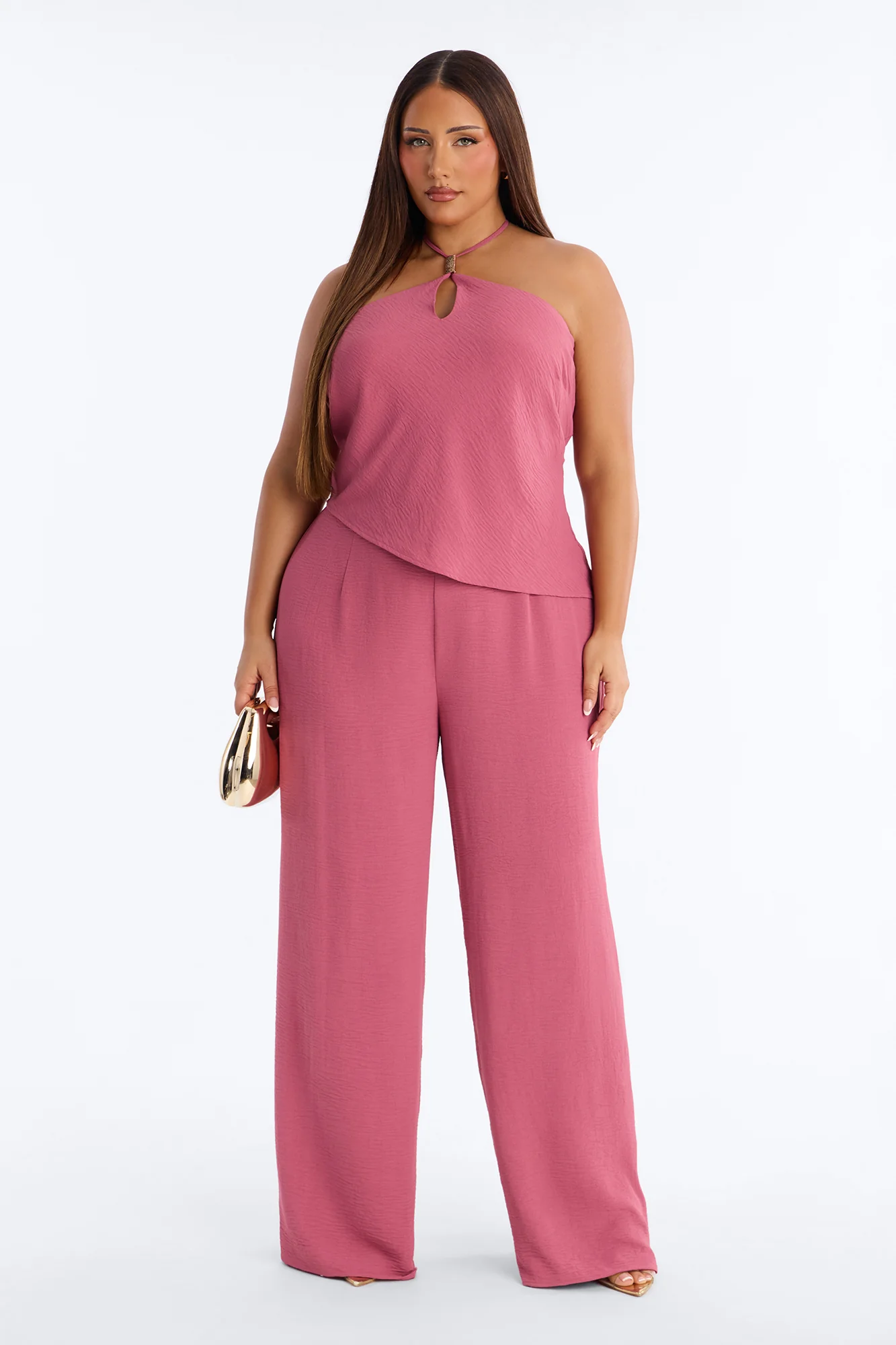 Jessica Hardware Halter Pant Set - Mauve - Image 5