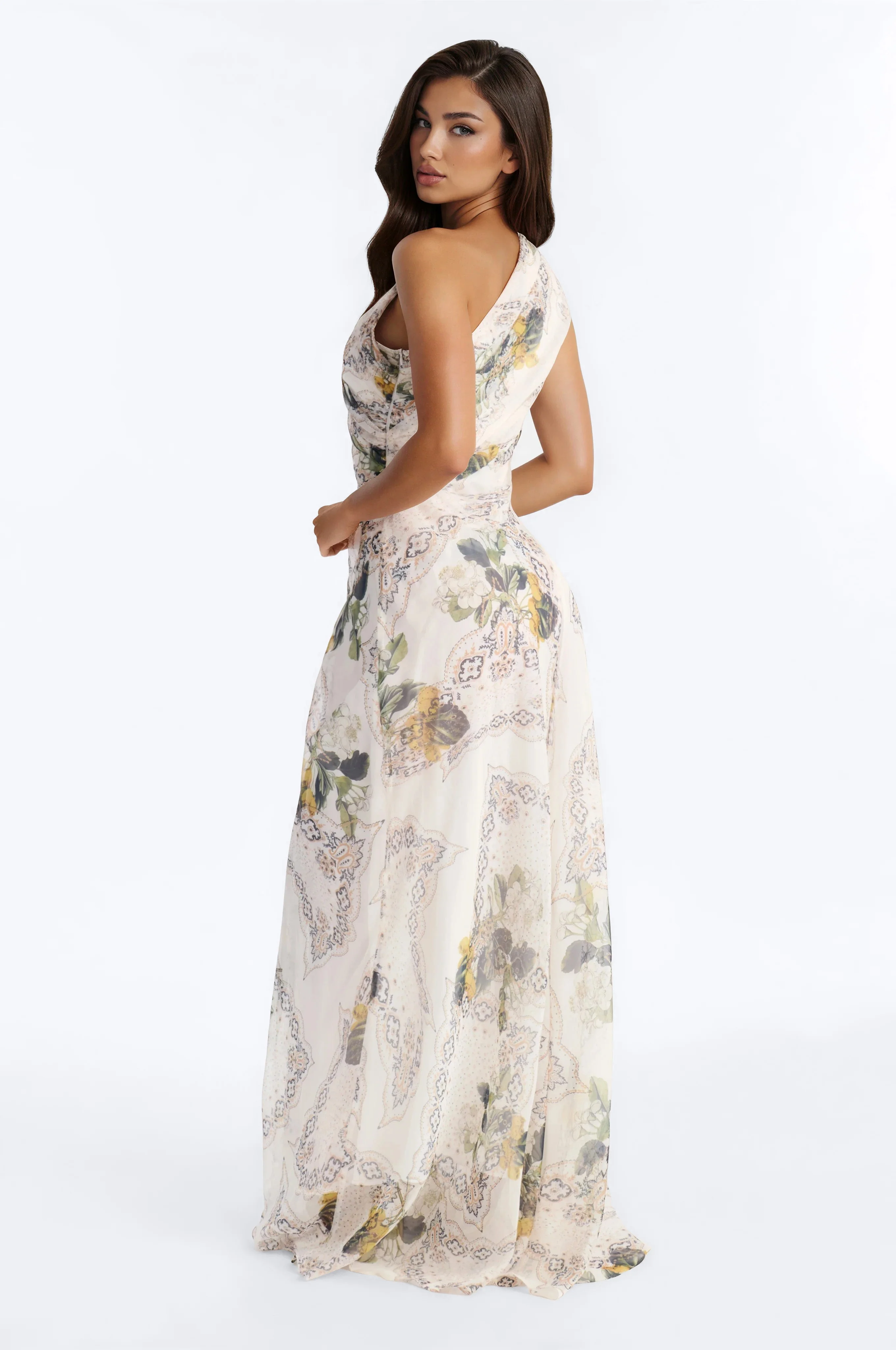 Jessika Chiffon Maxi Dress - Off White/combo - Image 5