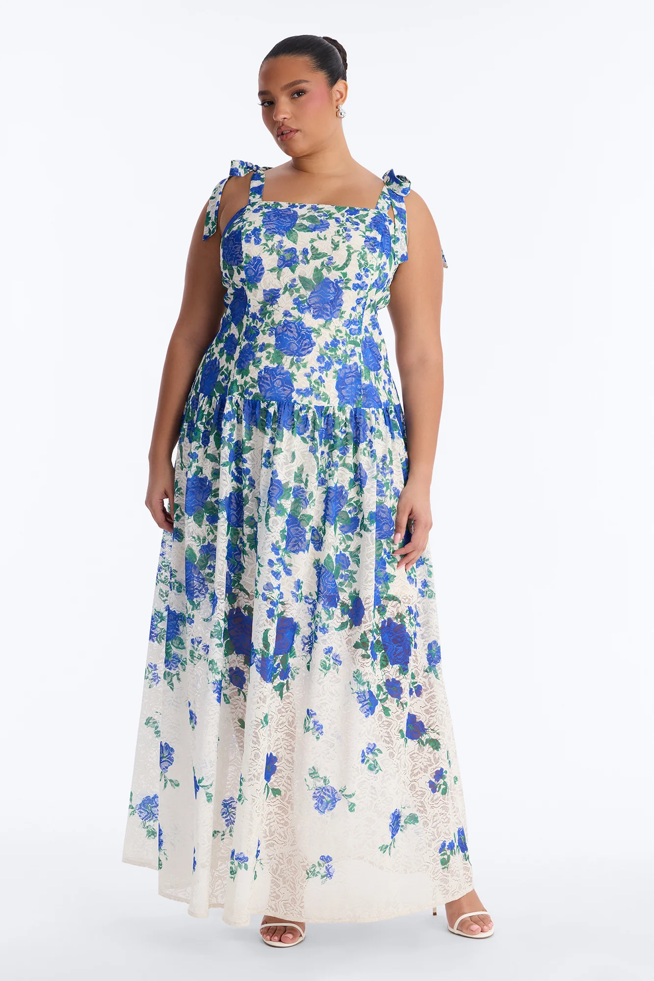 Jessinta Floral Lace Maxi Dress - Blue/combo - Image 5