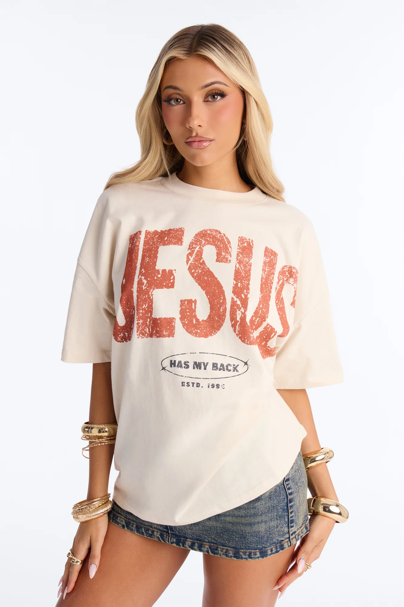 Jesus Has My Back T-Shirt - OffWhite