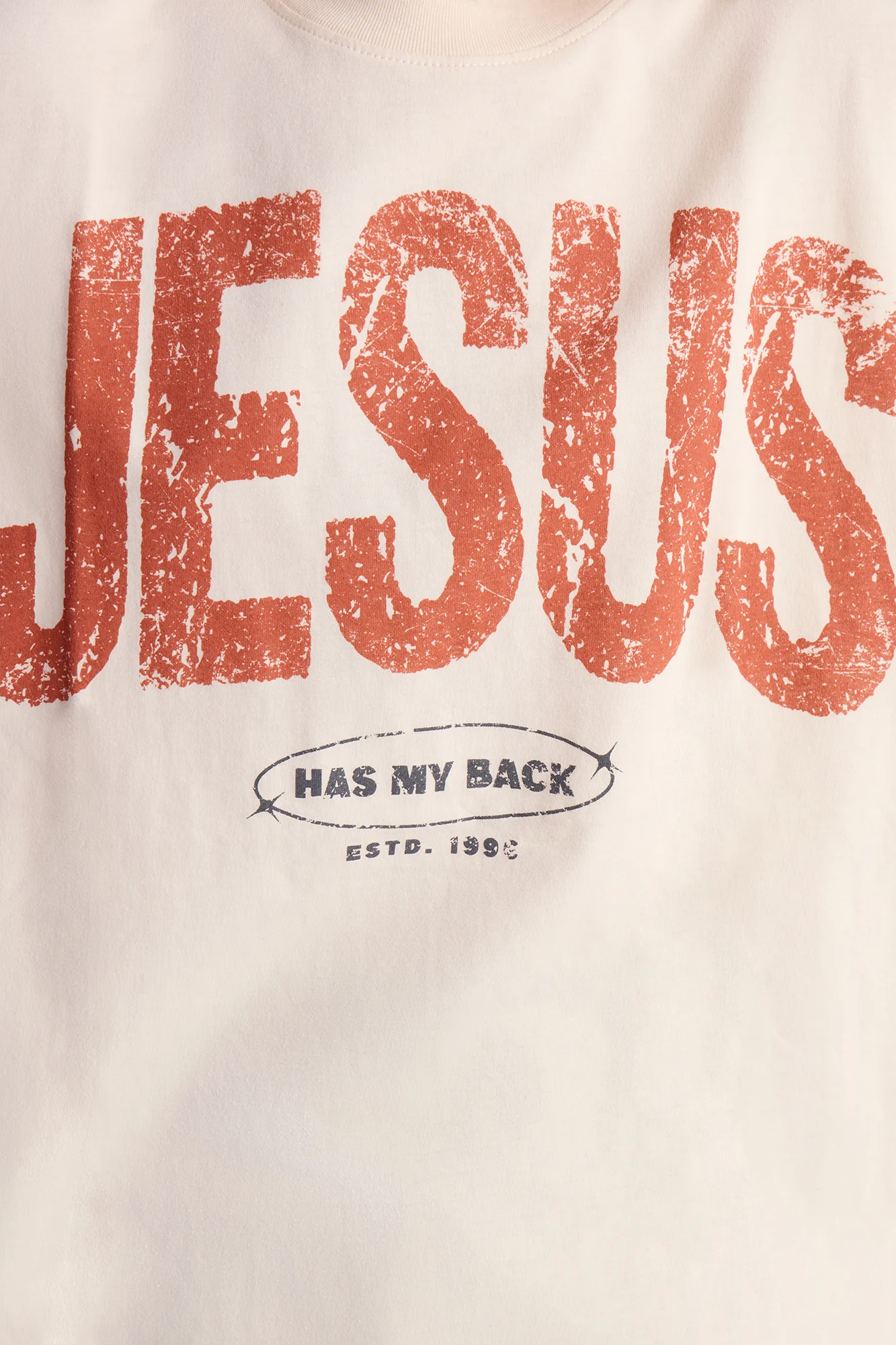 Jesus Has My Back T-Shirt - OffWhite - Image 3