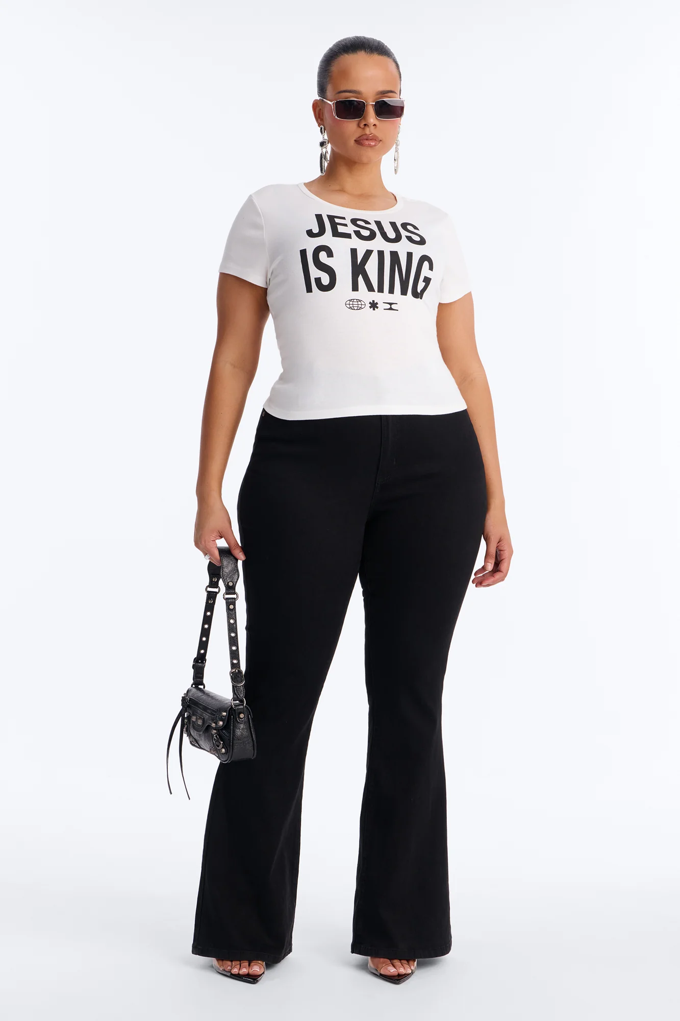 Jesus Is King Baby Tee - White - Image 5