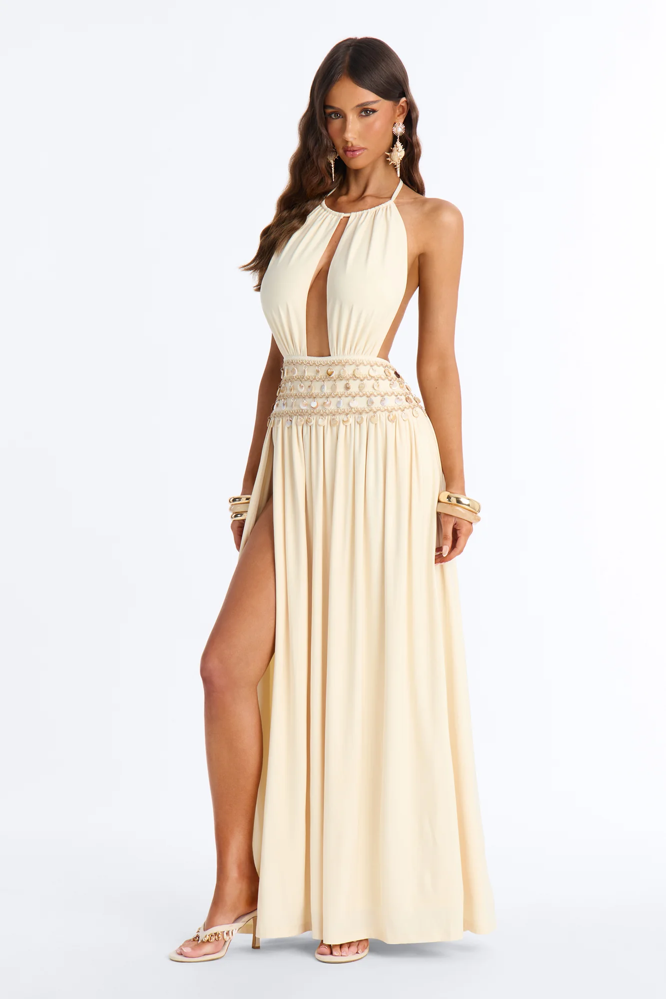 Jet Set Tease Maxi Dress - Cream