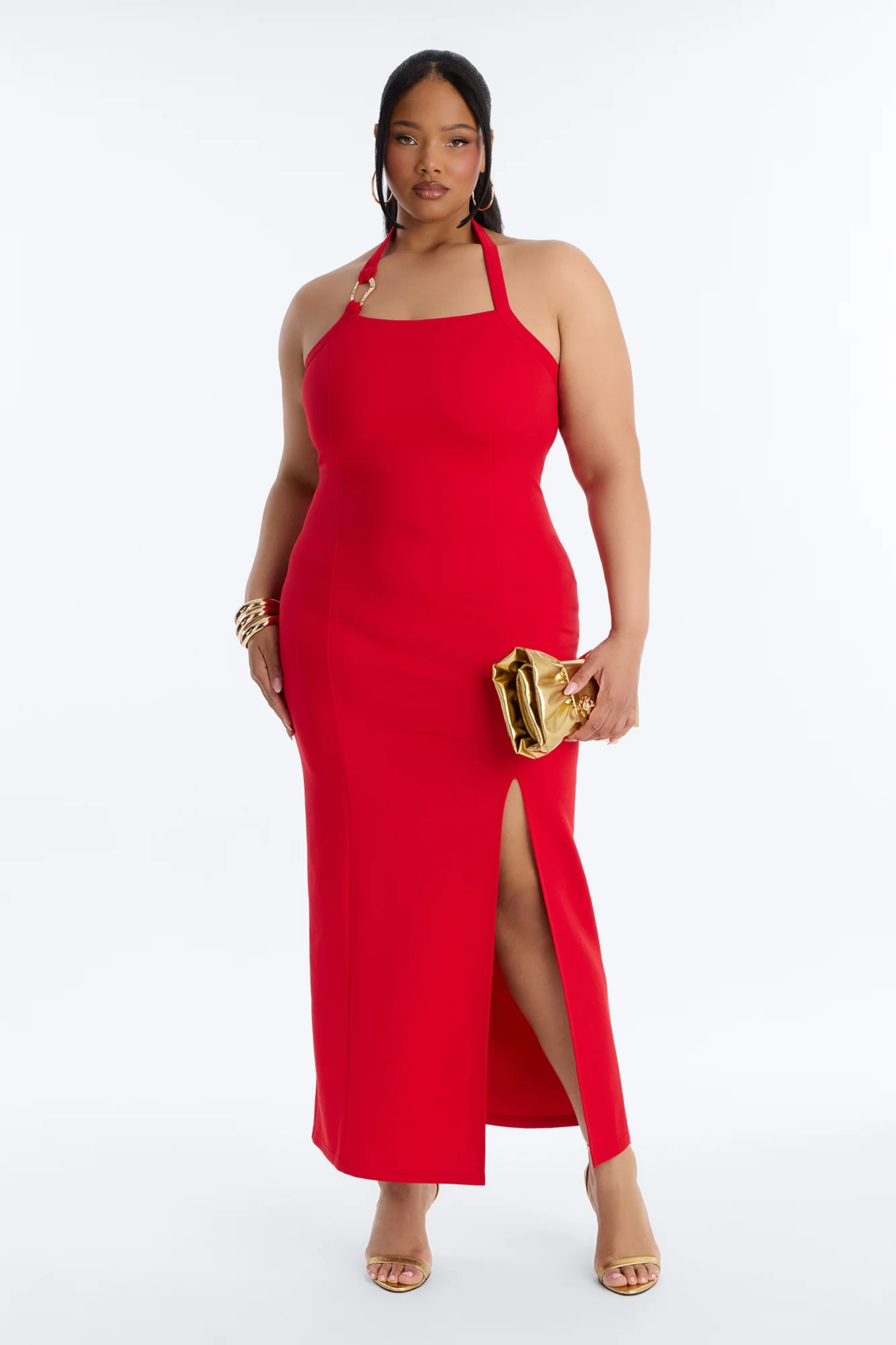 Jezabell Halter Maxi Dress - Red - Image 5