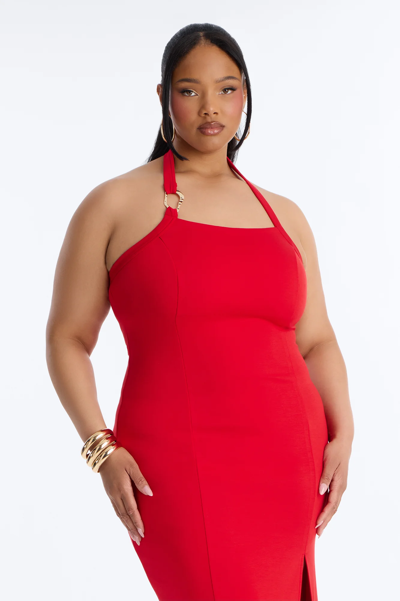 Jezabell Halter Maxi Dress - Red - Image 6