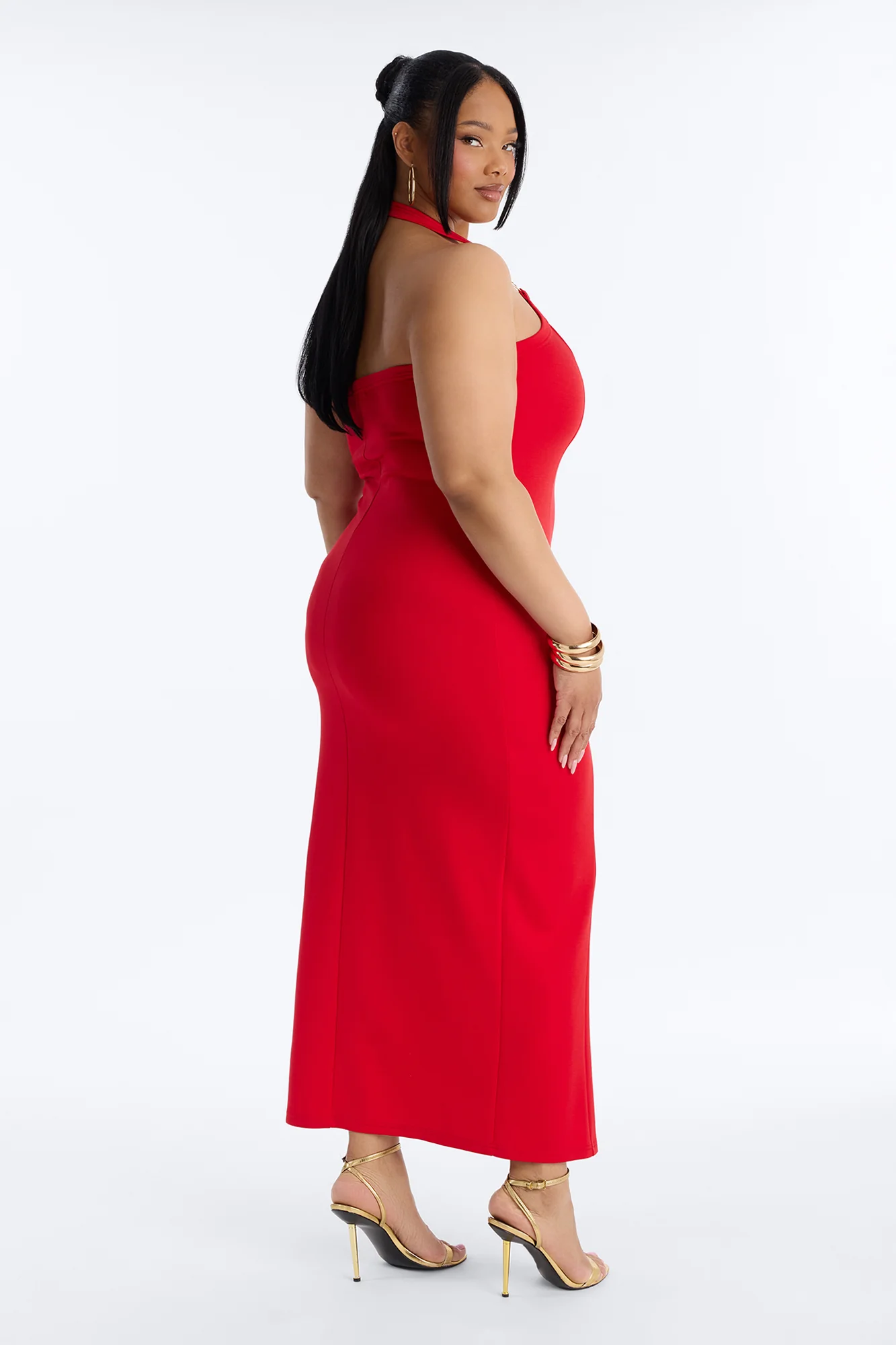 Jezabell Halter Maxi Dress - Red - Image 8