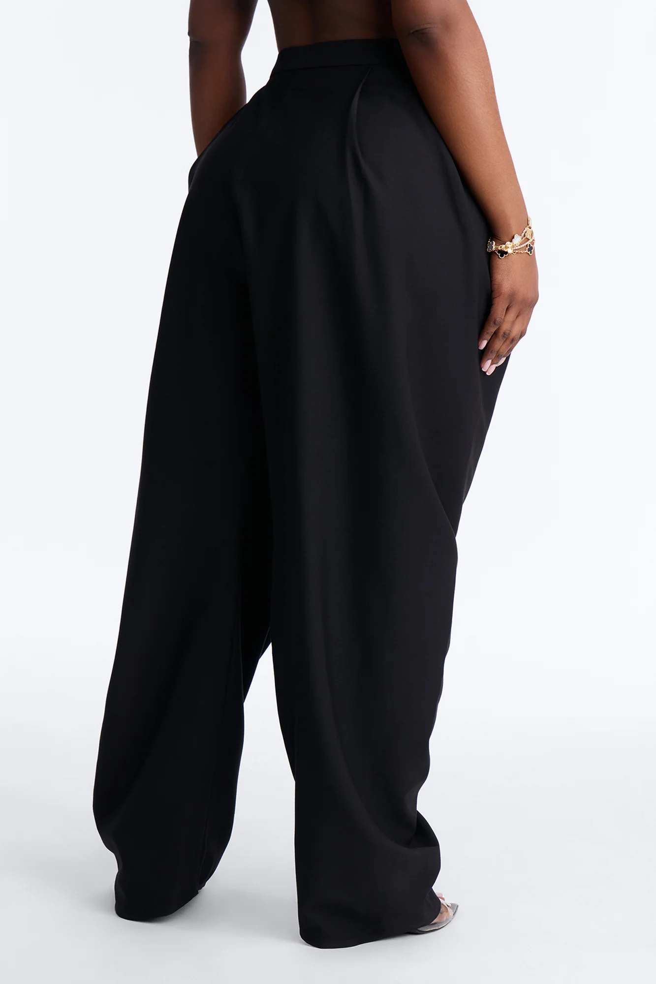 Jimena Draped Barrel Leg Trouser Pant 32″ - Black - Image 7