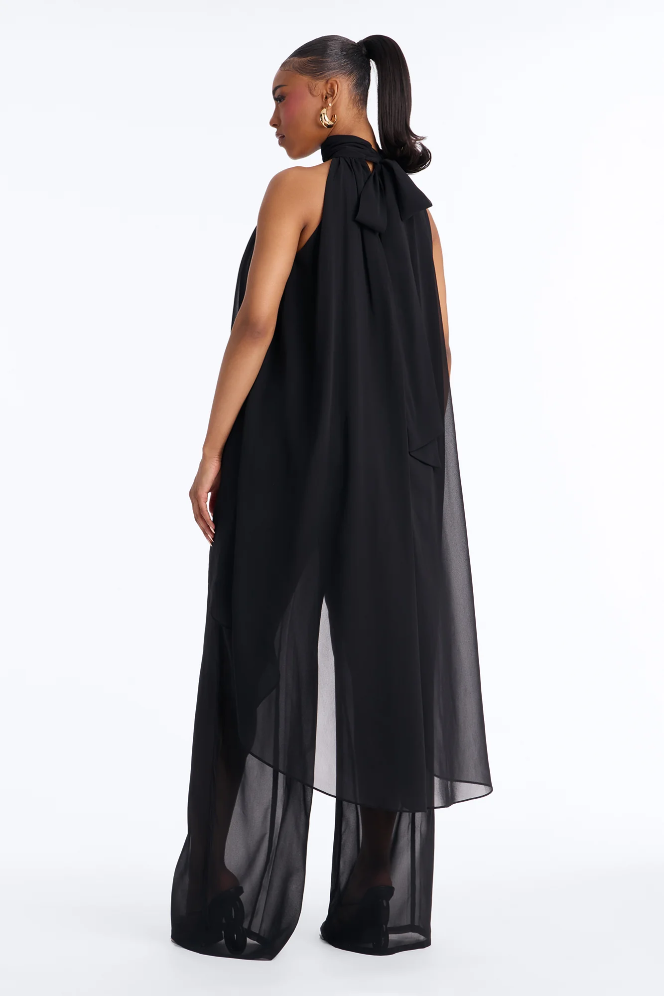 Jocelyn Flowy Halter Pant Set - Black - Image 4