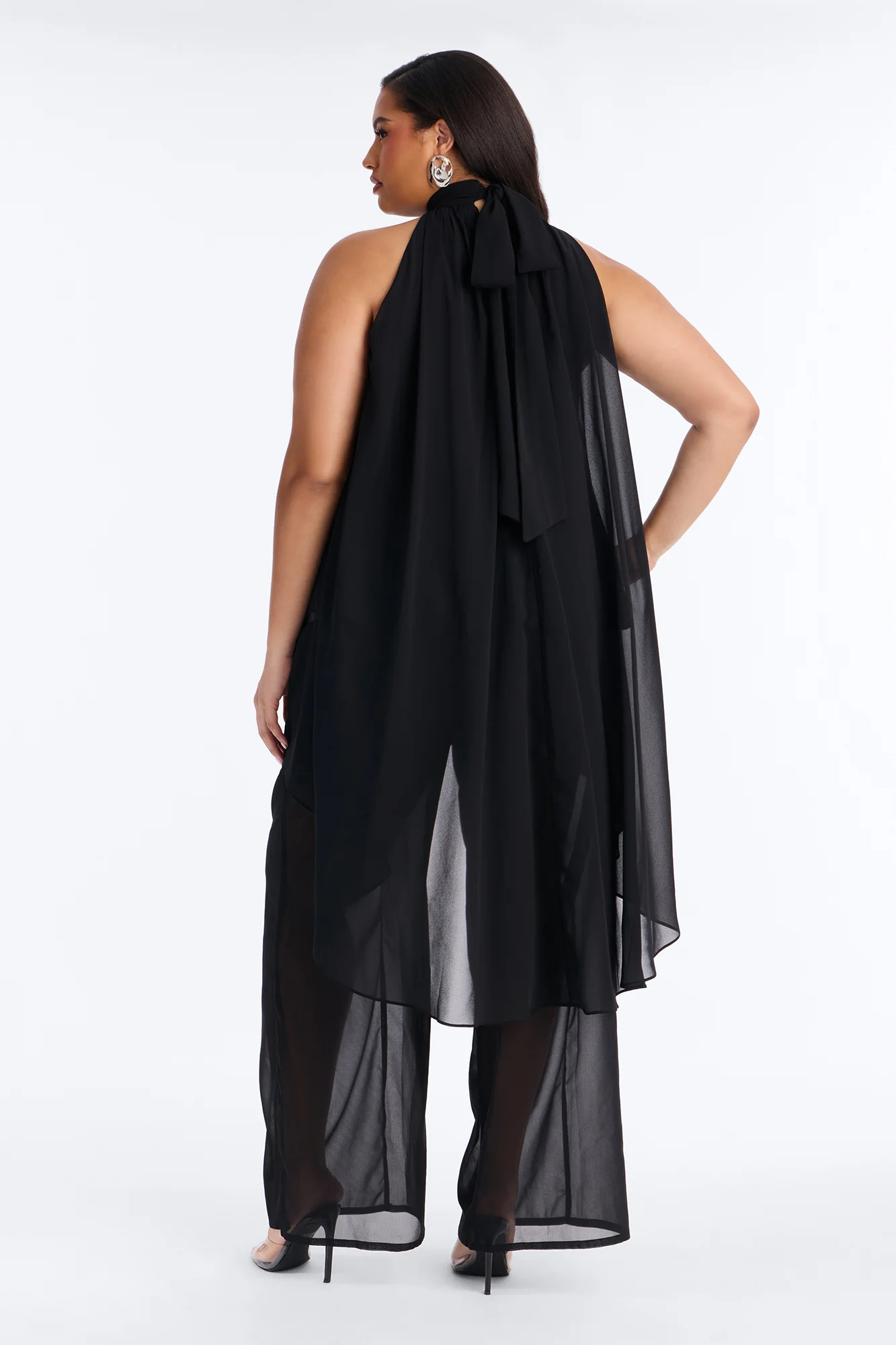 Jocelyn Flowy Halter Pant Set - Black - Image 8