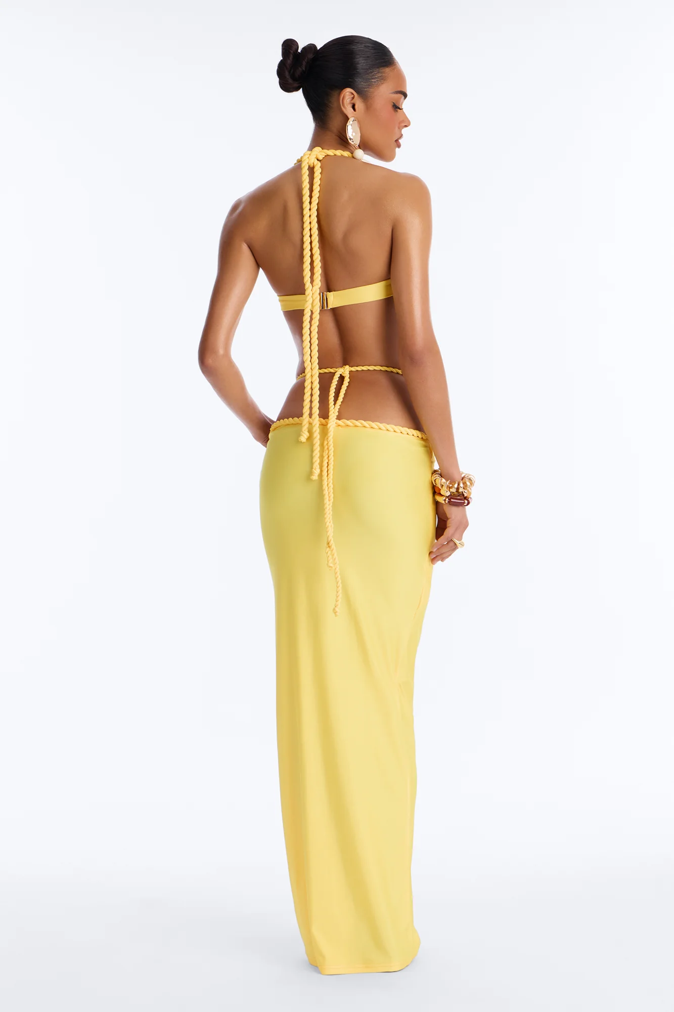 Jordan Twist Detail Maxi Skirt Set - Yellow - Image 4