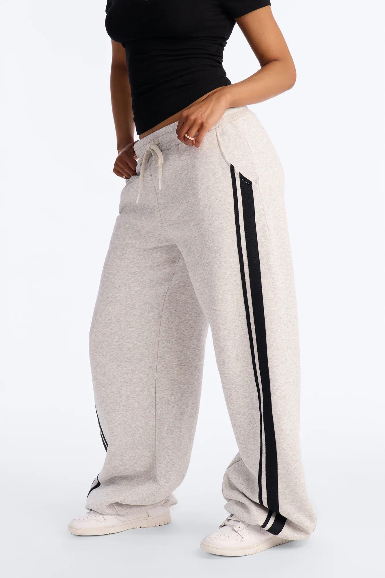 Jorden Fleece Wide Leg Lounge Pant - Heather Grey