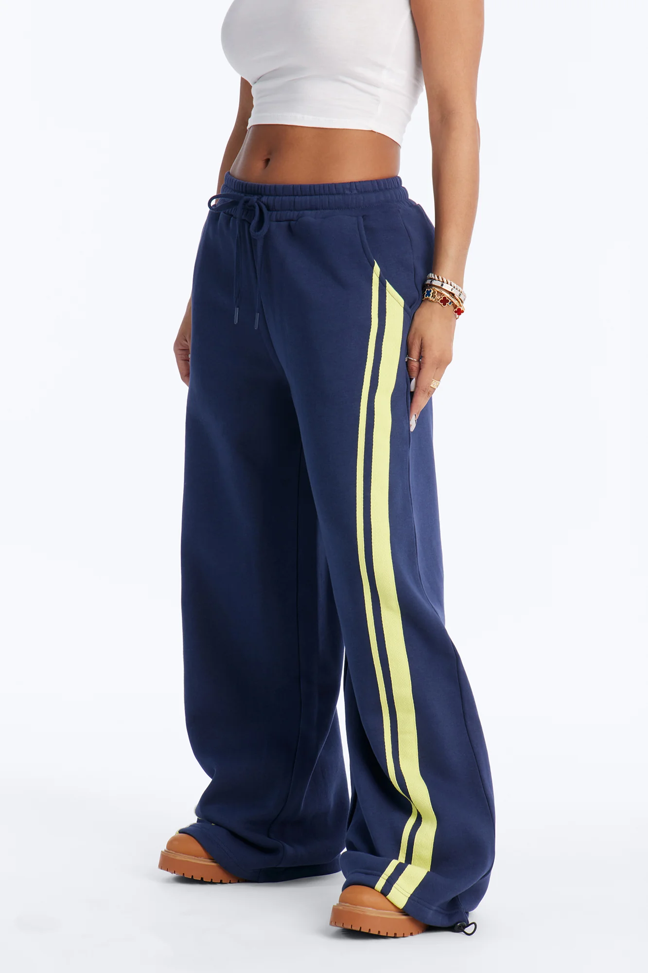 Jorden Fleece Wide Leg Lounge Pant - Navy - Image 2