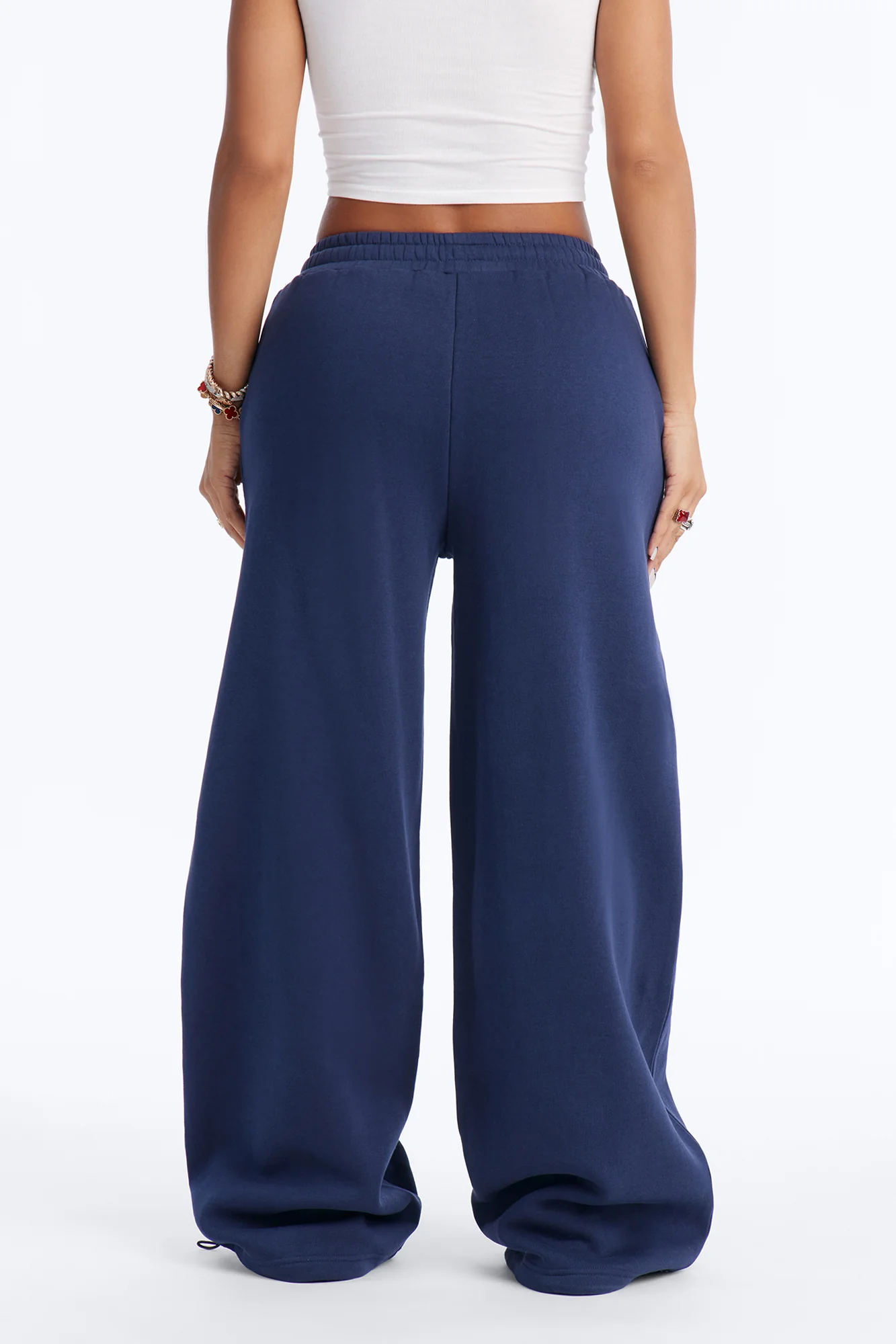 Jorden Fleece Wide Leg Lounge Pant - Navy - Image 3