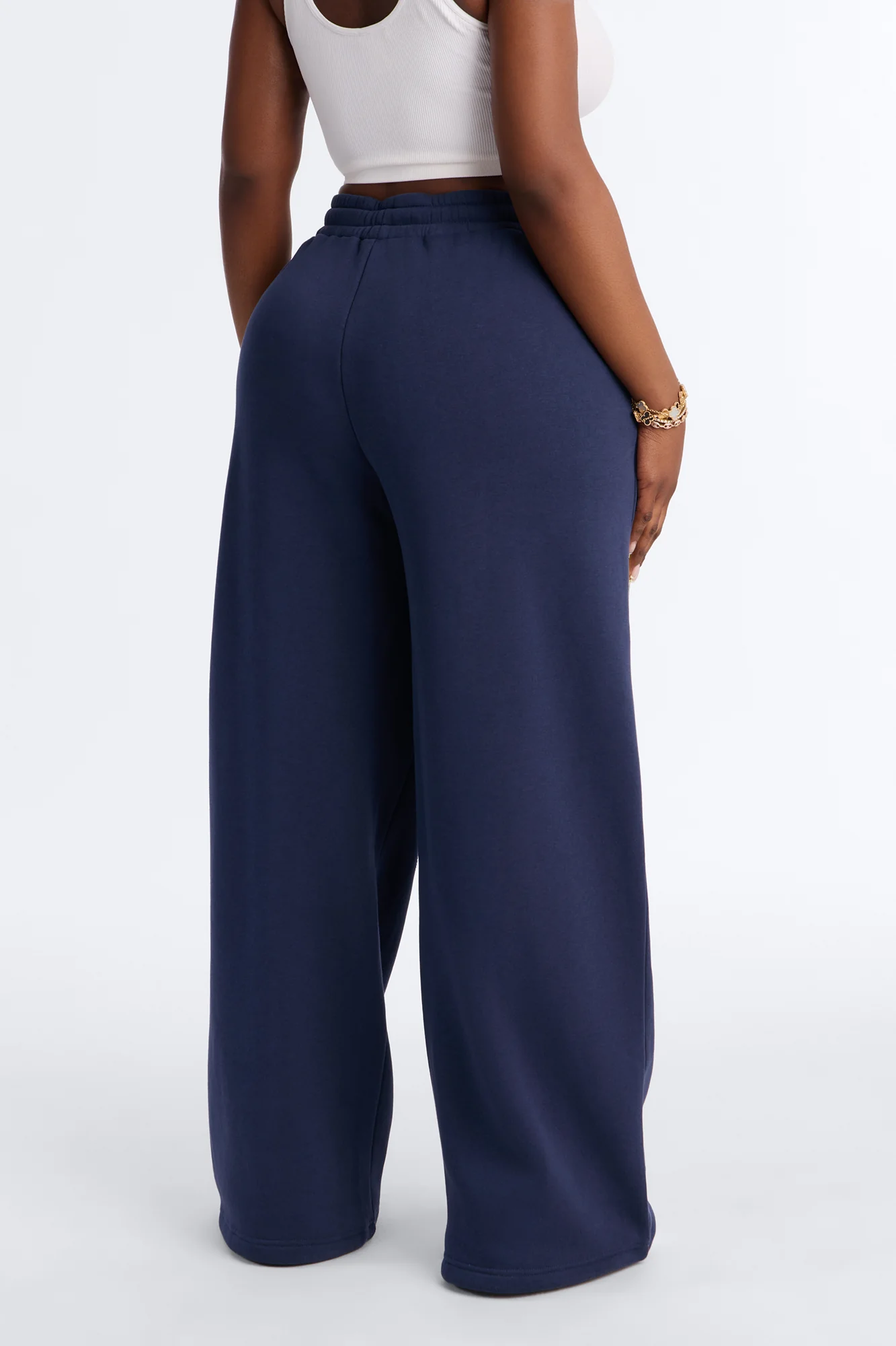 Jorden Fleece Wide Leg Lounge Pant - Navy - Image 7