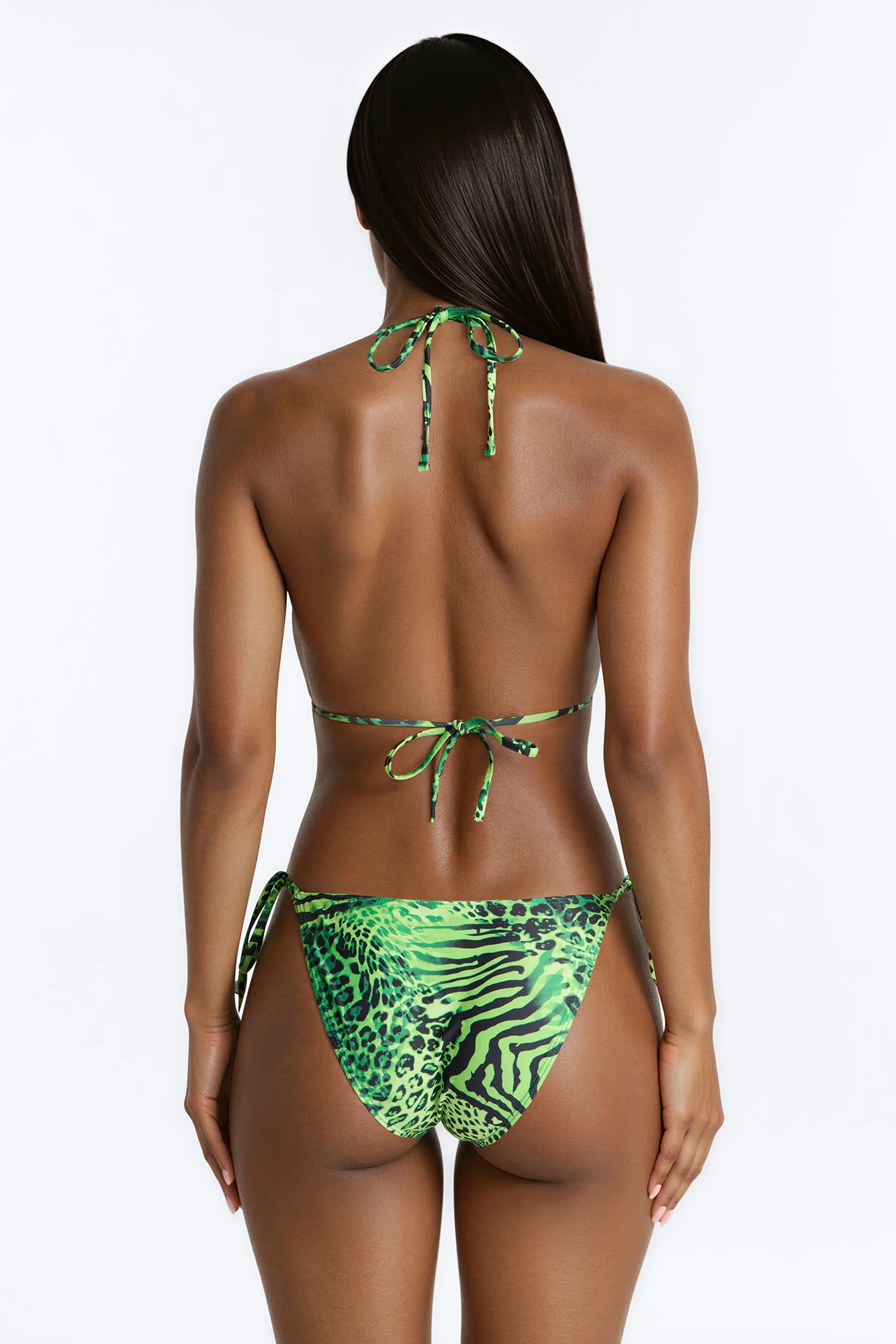 Josette 1 Piece Leopard Cut Out Swimsuit - Green/combo - Image 2