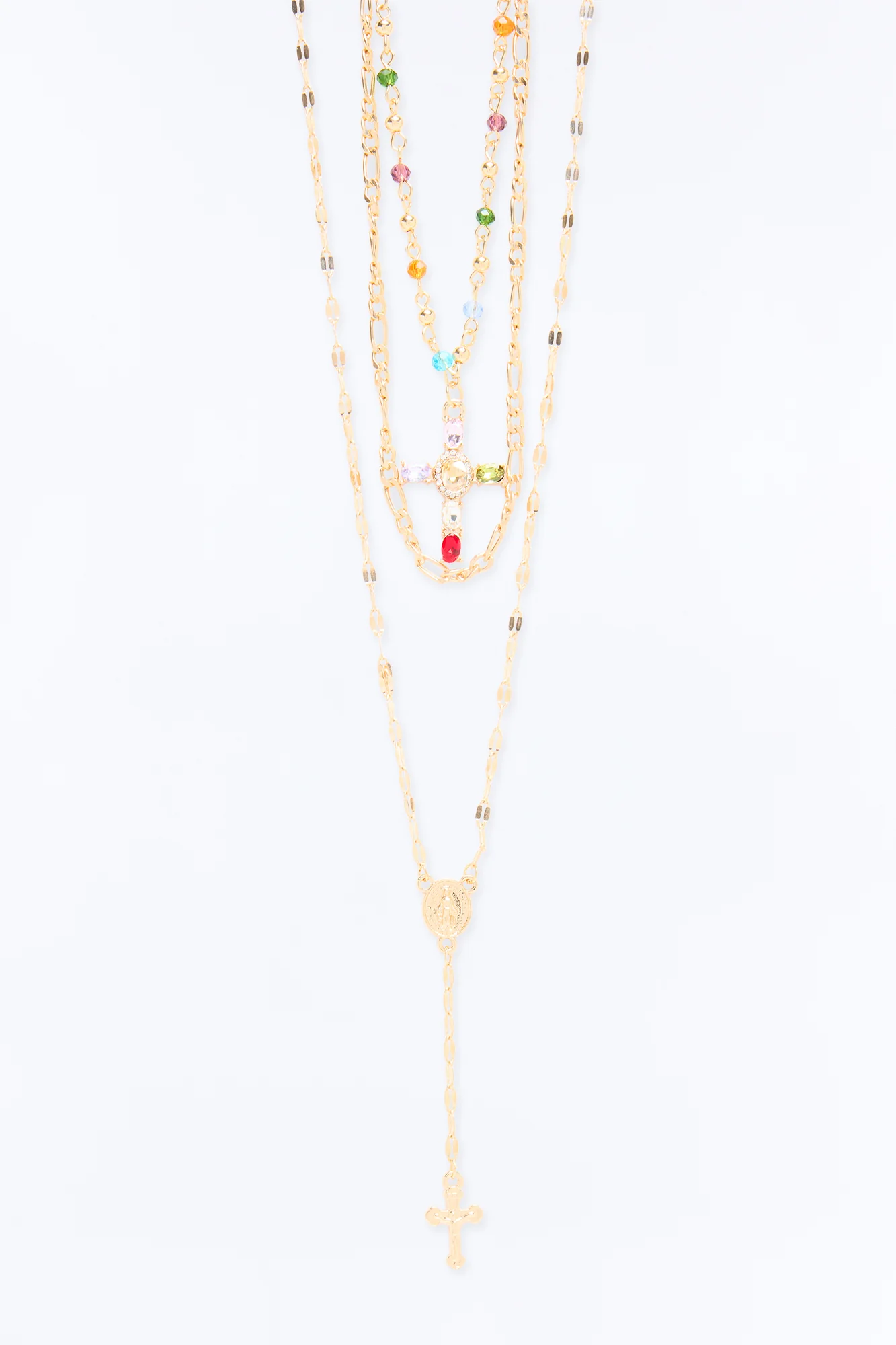 Joyous Feeling Lariat Neckalce - Gold/Multi