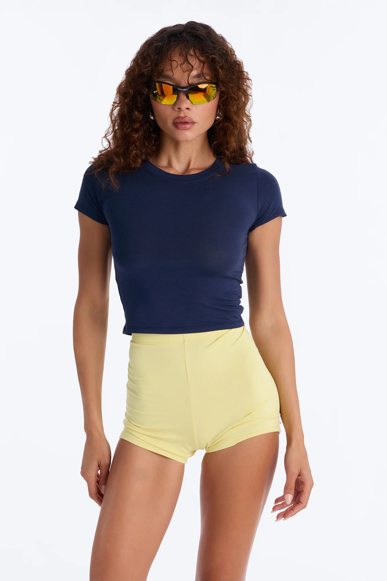 Judia Crew Neck Top - Navy - Image 3