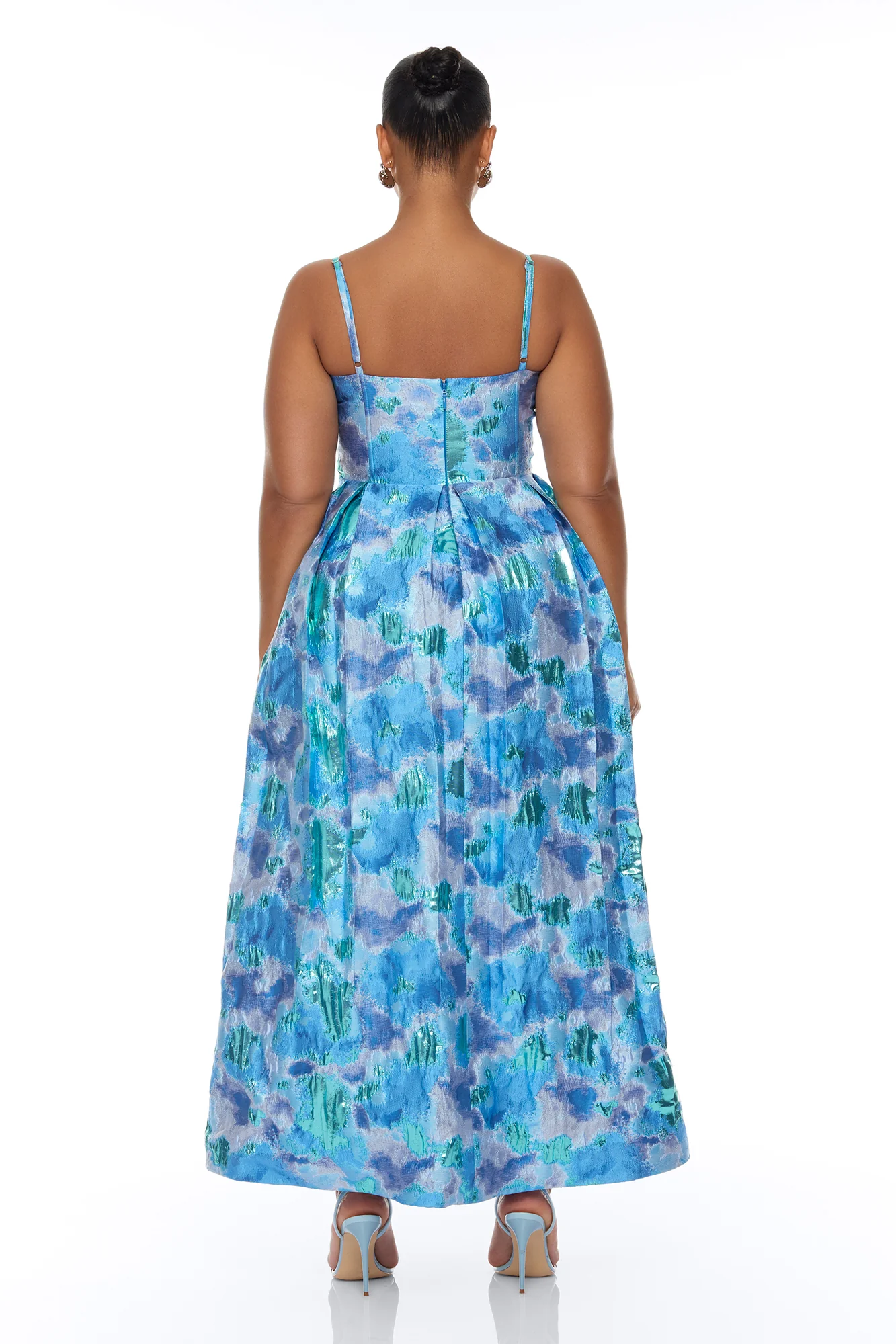 Juliette Jacquard Midi Dress - Blue/combo - Image 8