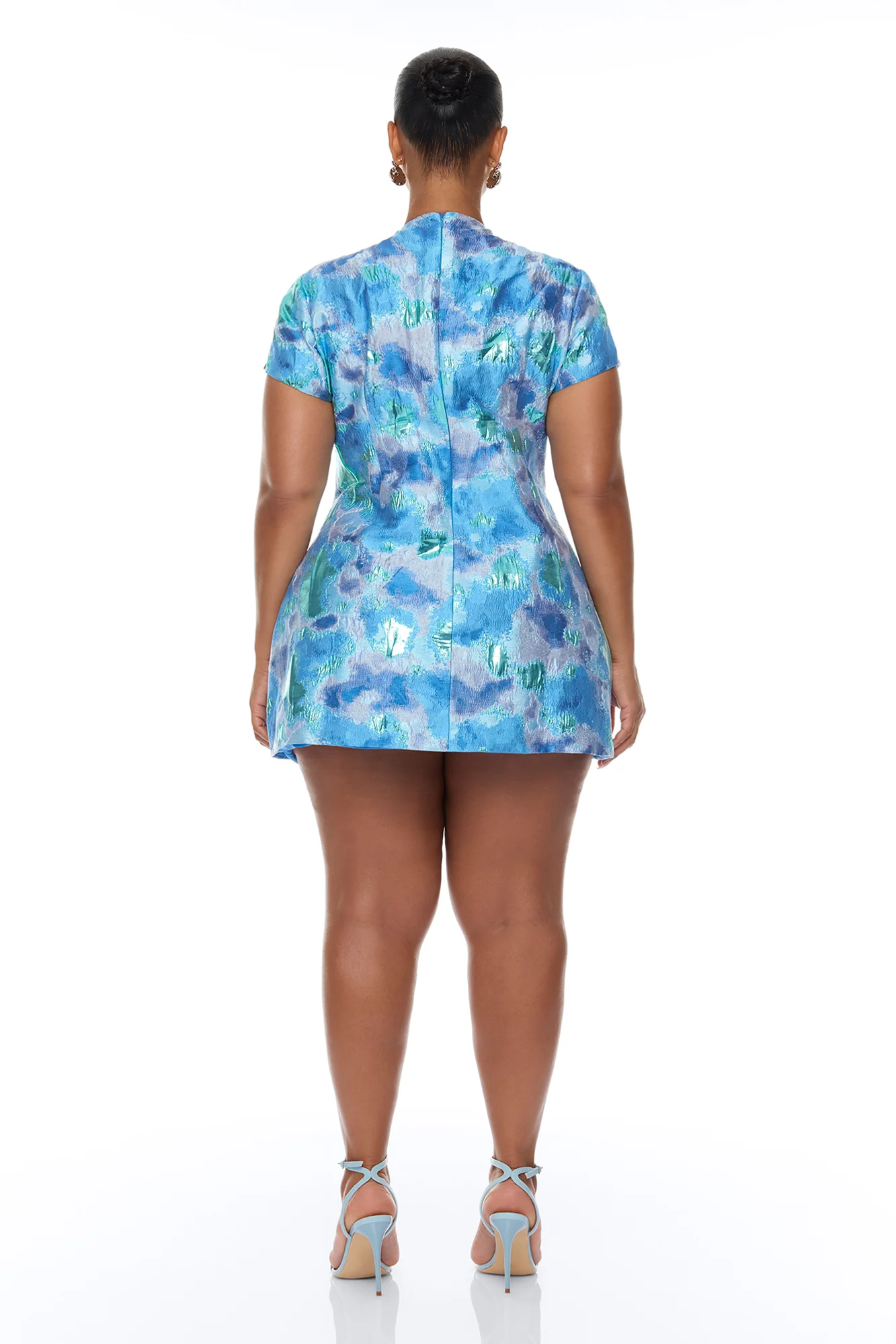 Juliette Jacquard Mini Dress - Blue/combo - Image 8