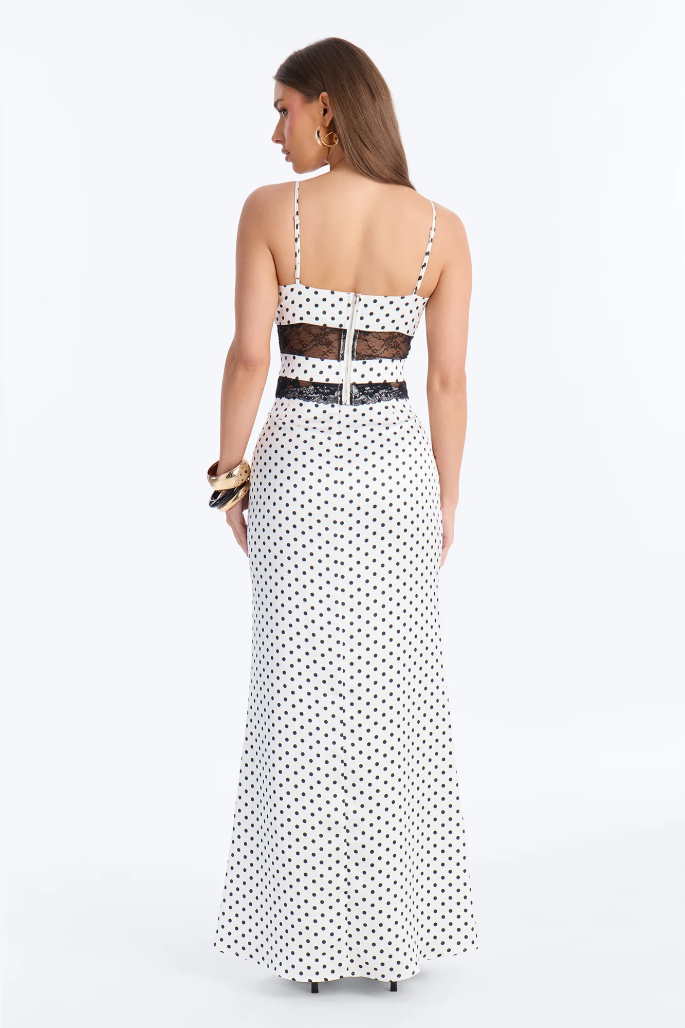Juliette Polka Dot Laced Skirt Set - White/Black - Image 3