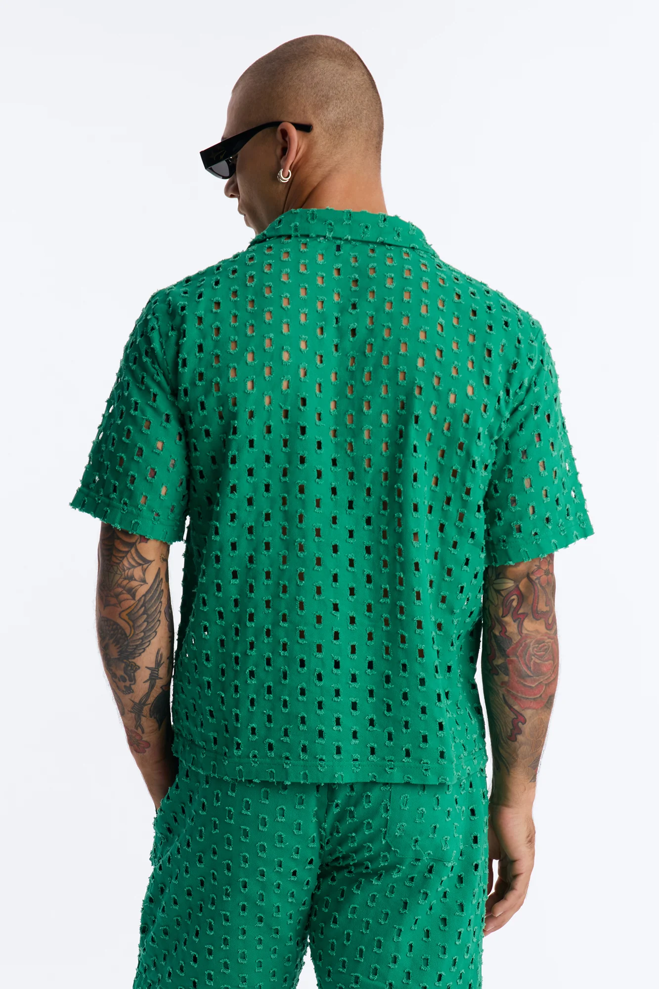 Jungle Palm Cuban Collar Shirt - Green - Image 4