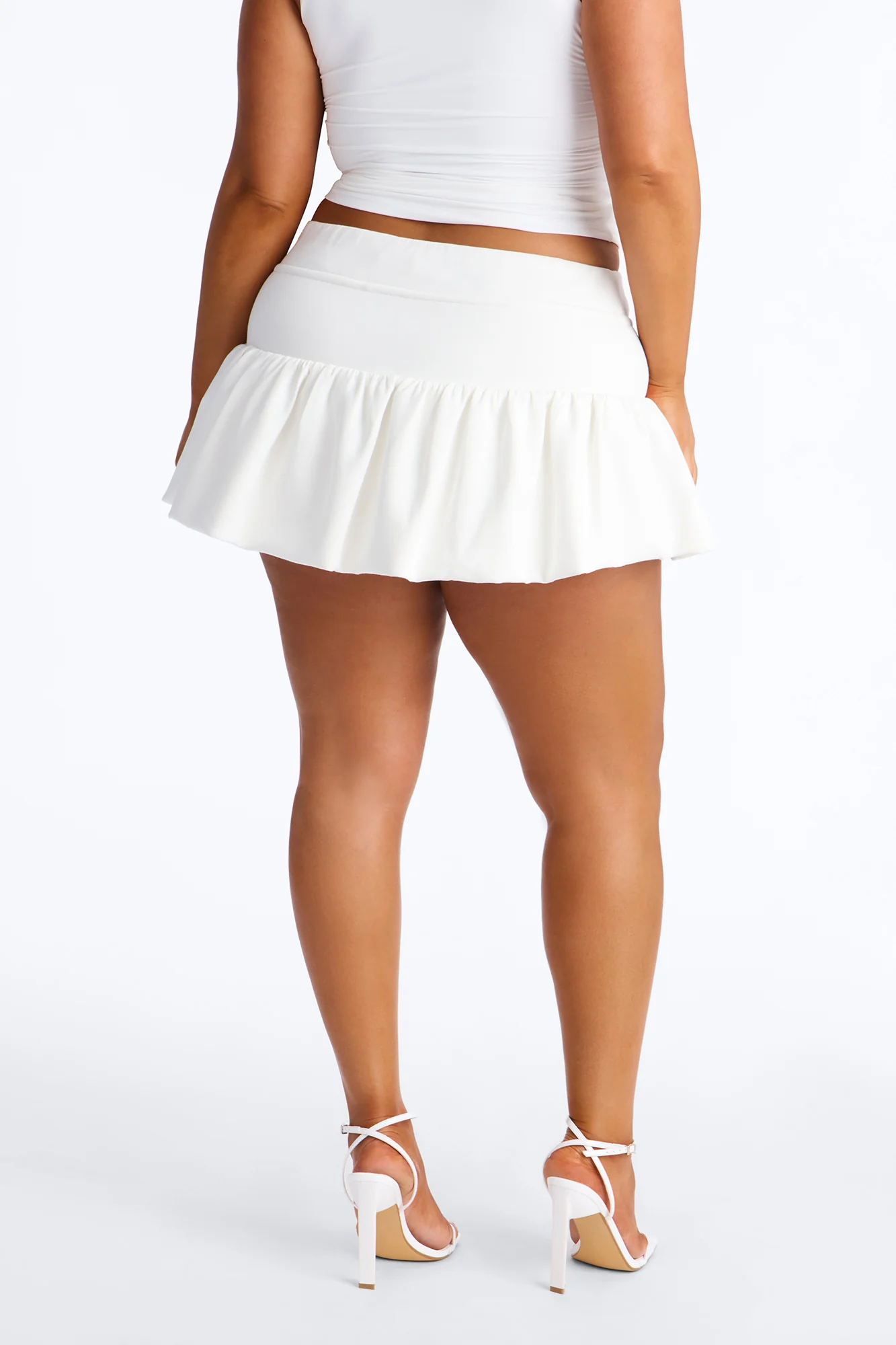 Junie Cotton Blend Bubble Mini Skort - White - Image 7