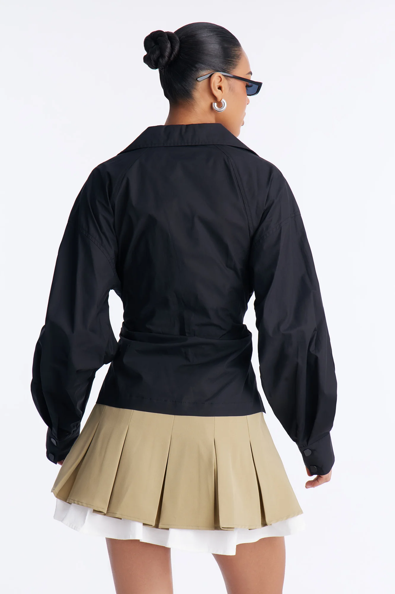 Junie Oversized Button Down Top - Black - Image 4