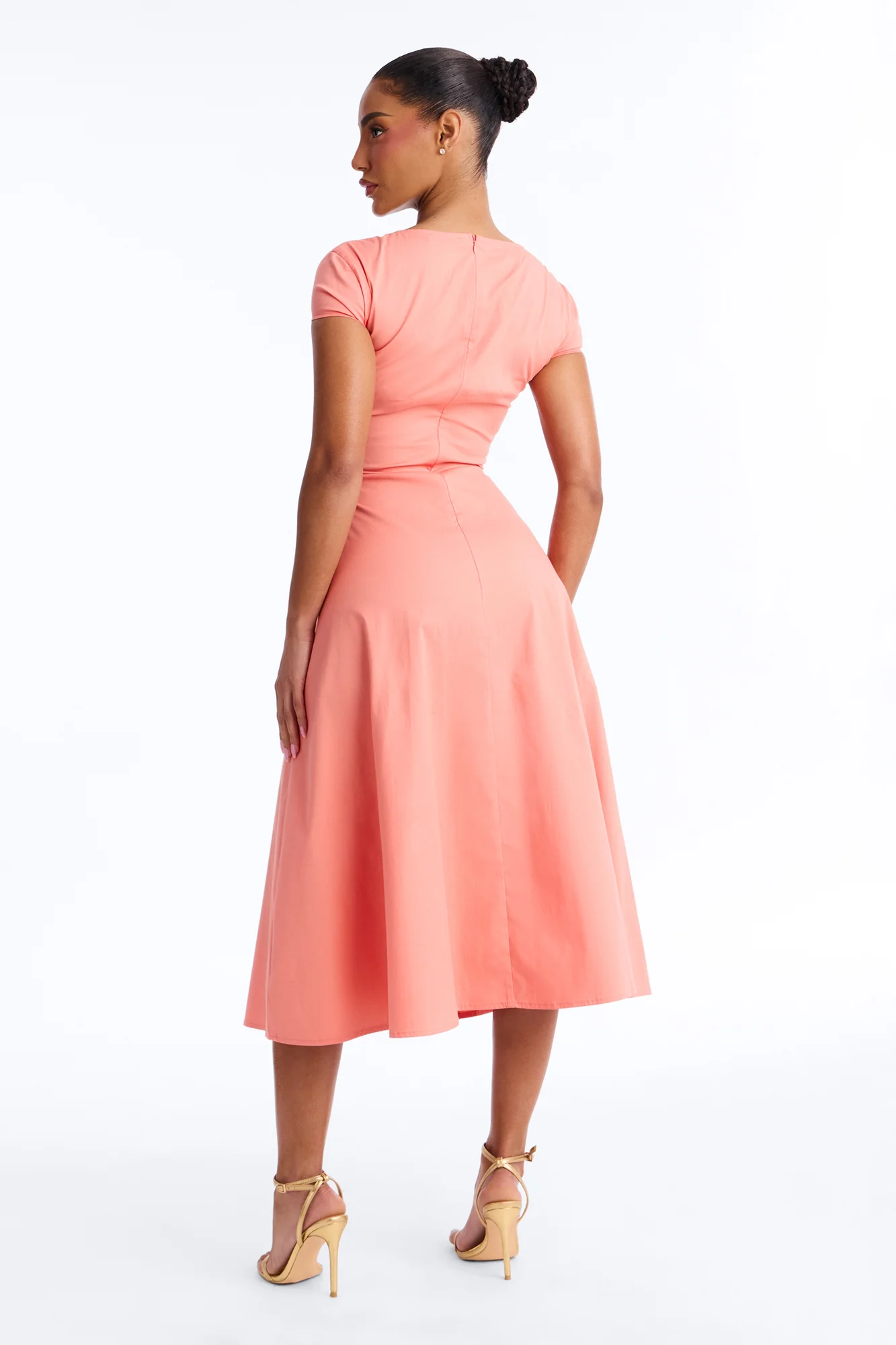 Juniper Cap Sleeve Midi Dress - Coral - Image 4