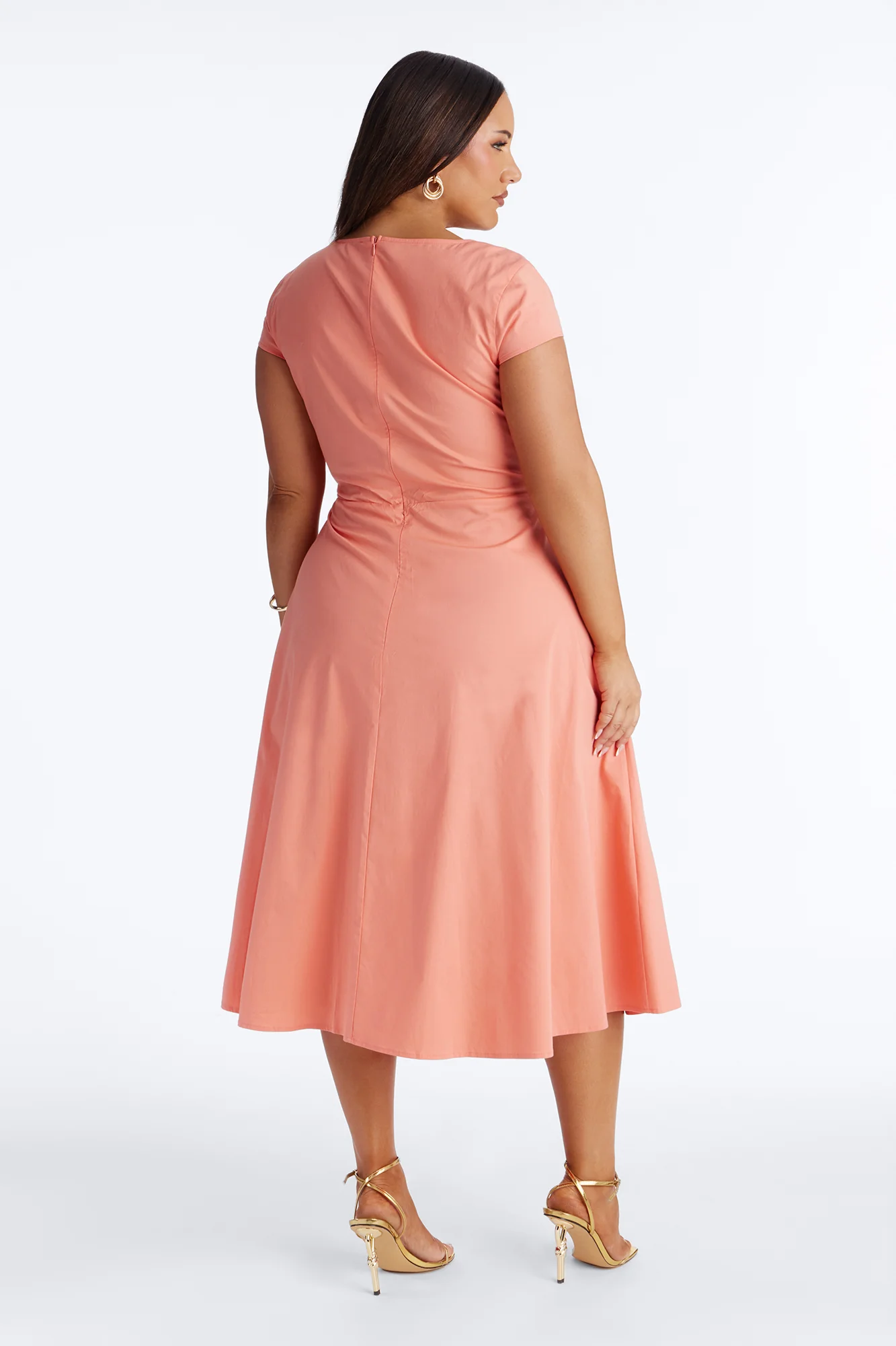 Juniper Cap Sleeve Midi Dress - Coral - Image 7