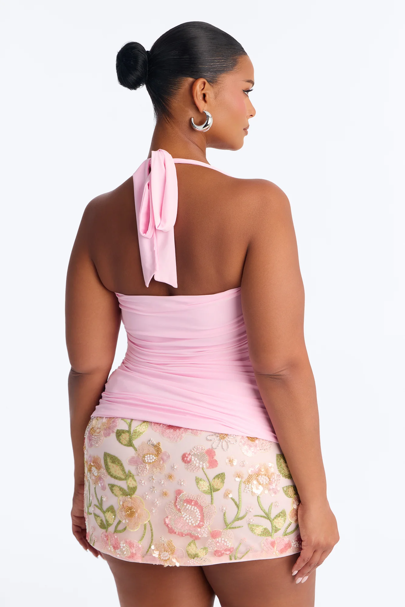 Just A Feeling Ruched Halter Top - Pink - Image 8