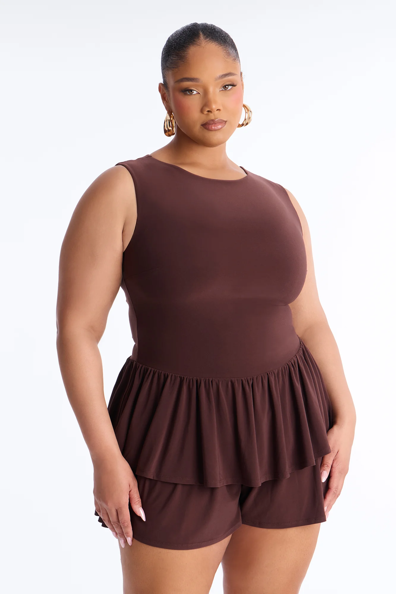 Just A Girl Romper - Chocolate - Image 5
