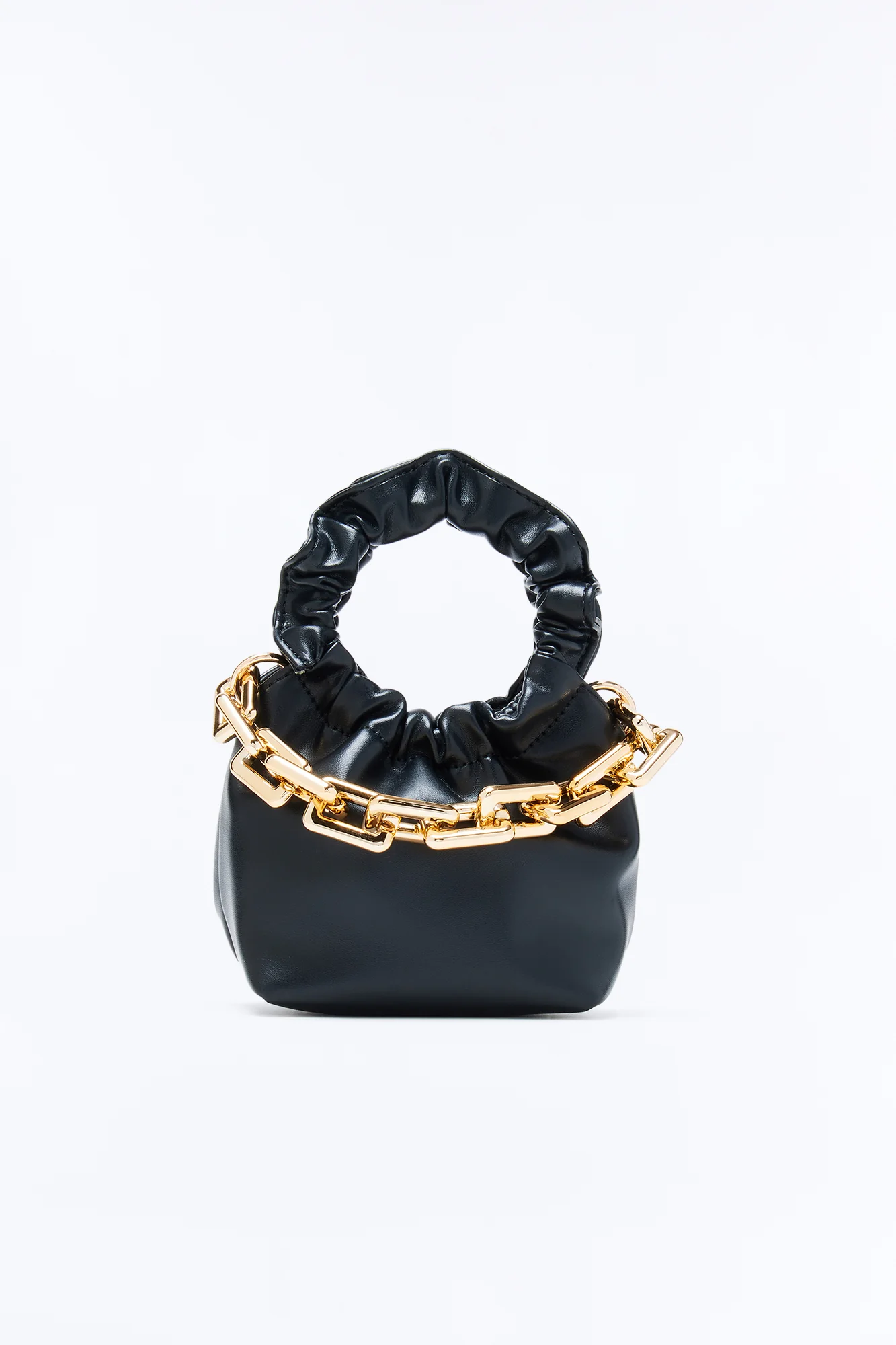 Just Mine Faux Leather Satchel Bag - Black - Image 3