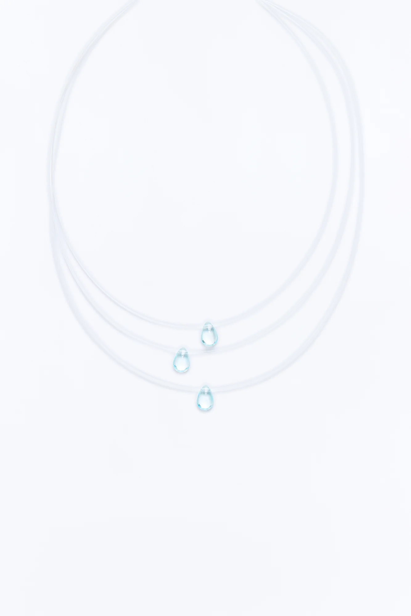 Just Once Clear Layered Necklace - Blue