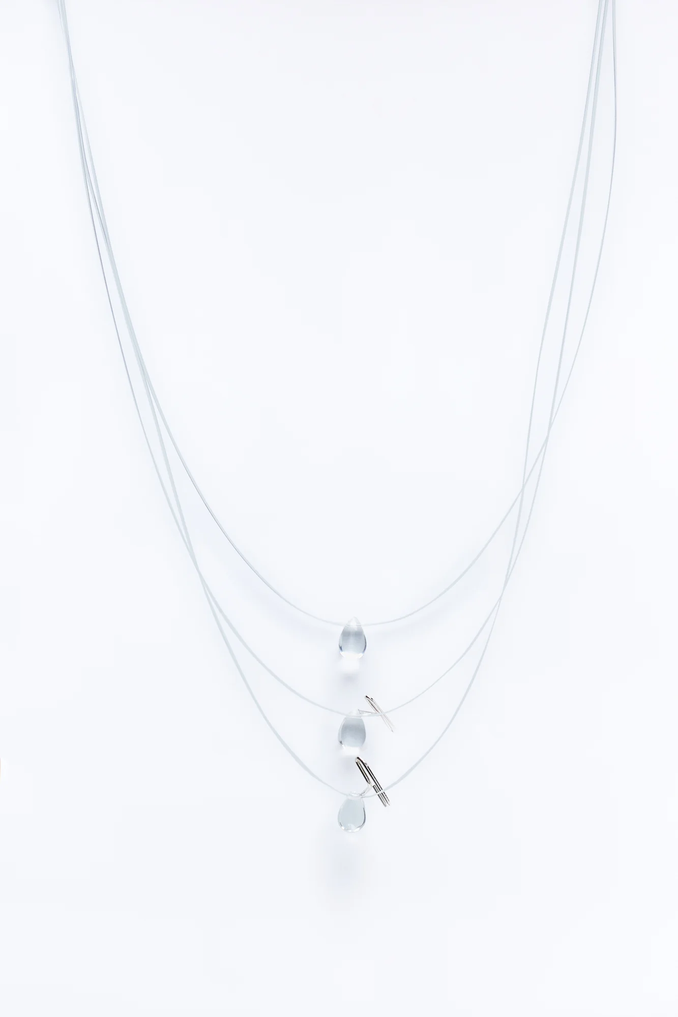 Just Once Clear Layered Necklace - Clear - Image 3