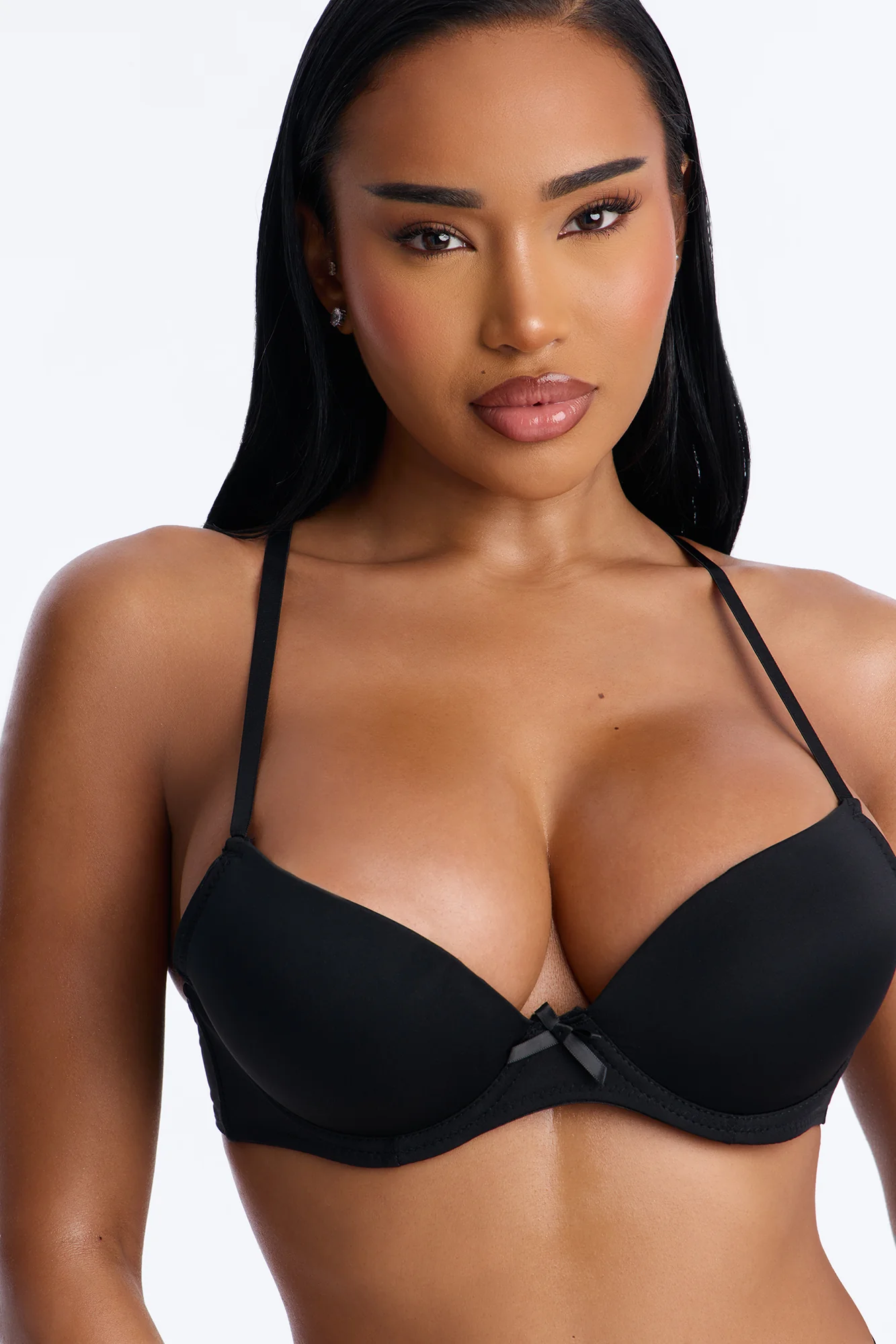 Just Once Underwire Mega Push Up Bra - Black