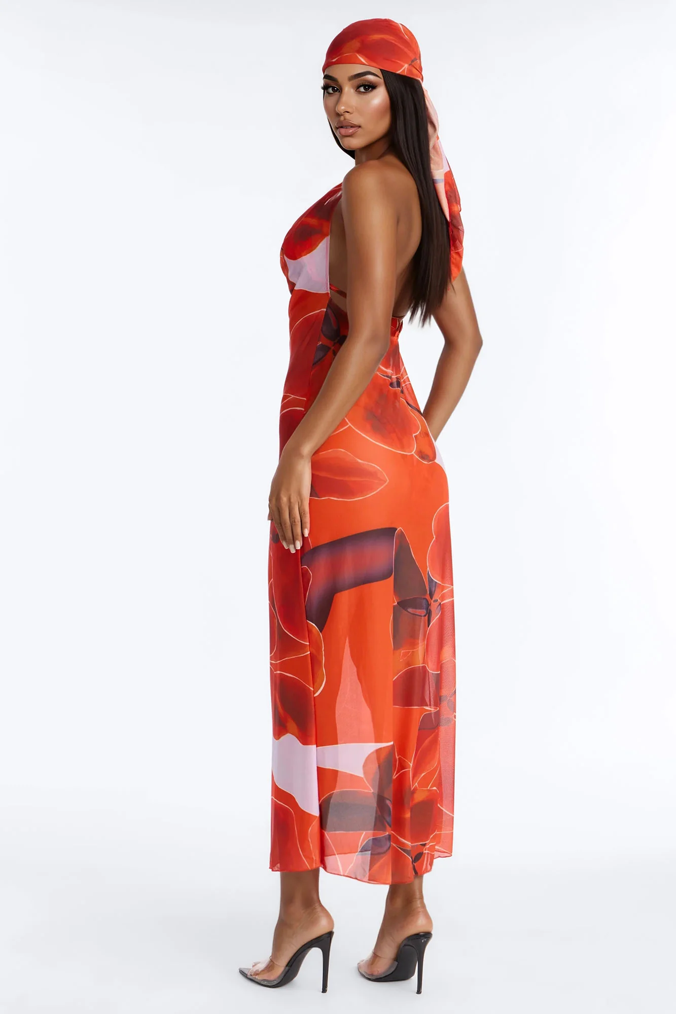 Just Say The Word Bikini And Coverup Set - Orange/combo - Image 5
