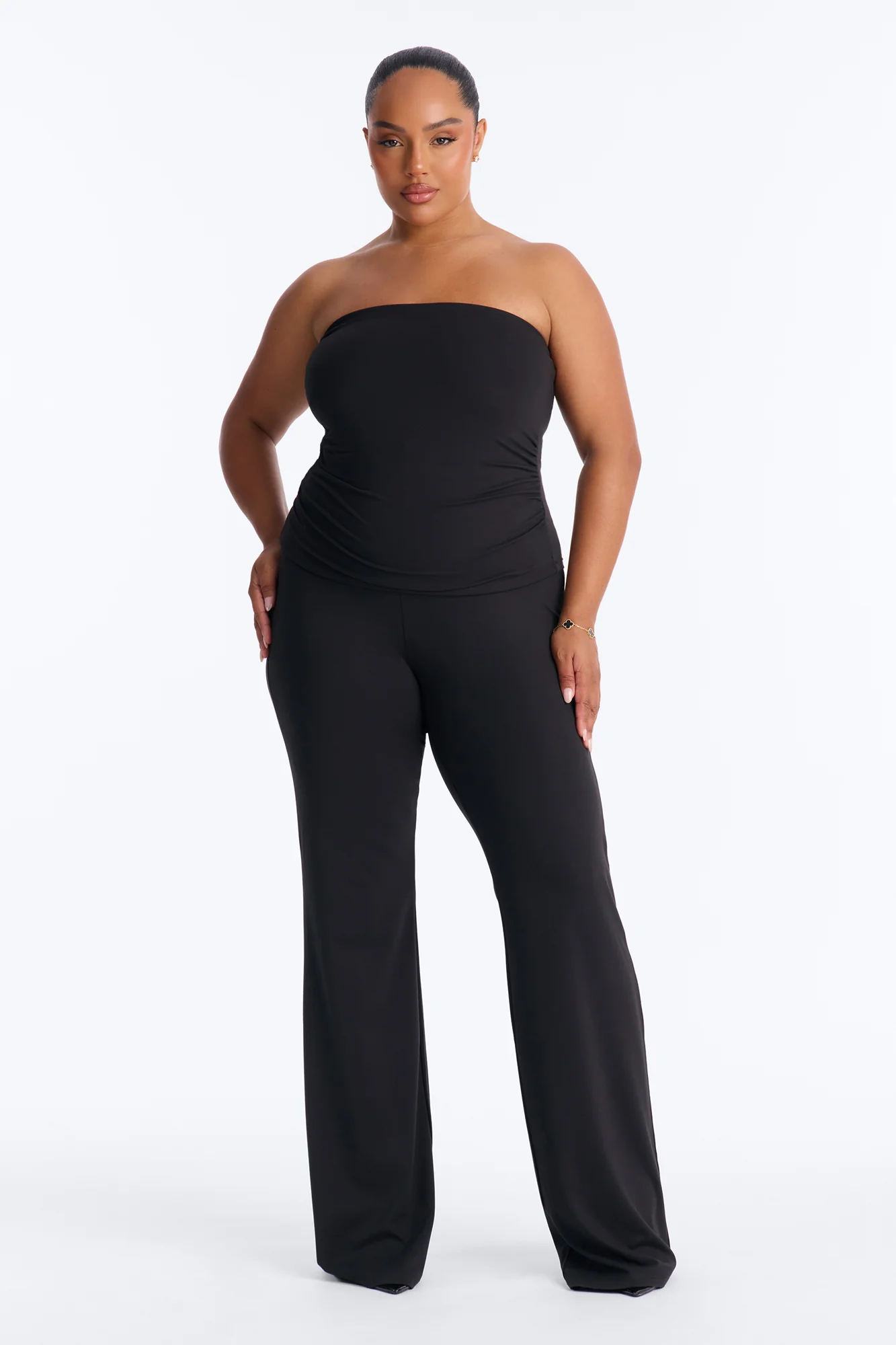 Just Vibes Strapless Pant Set - Black - Image 5