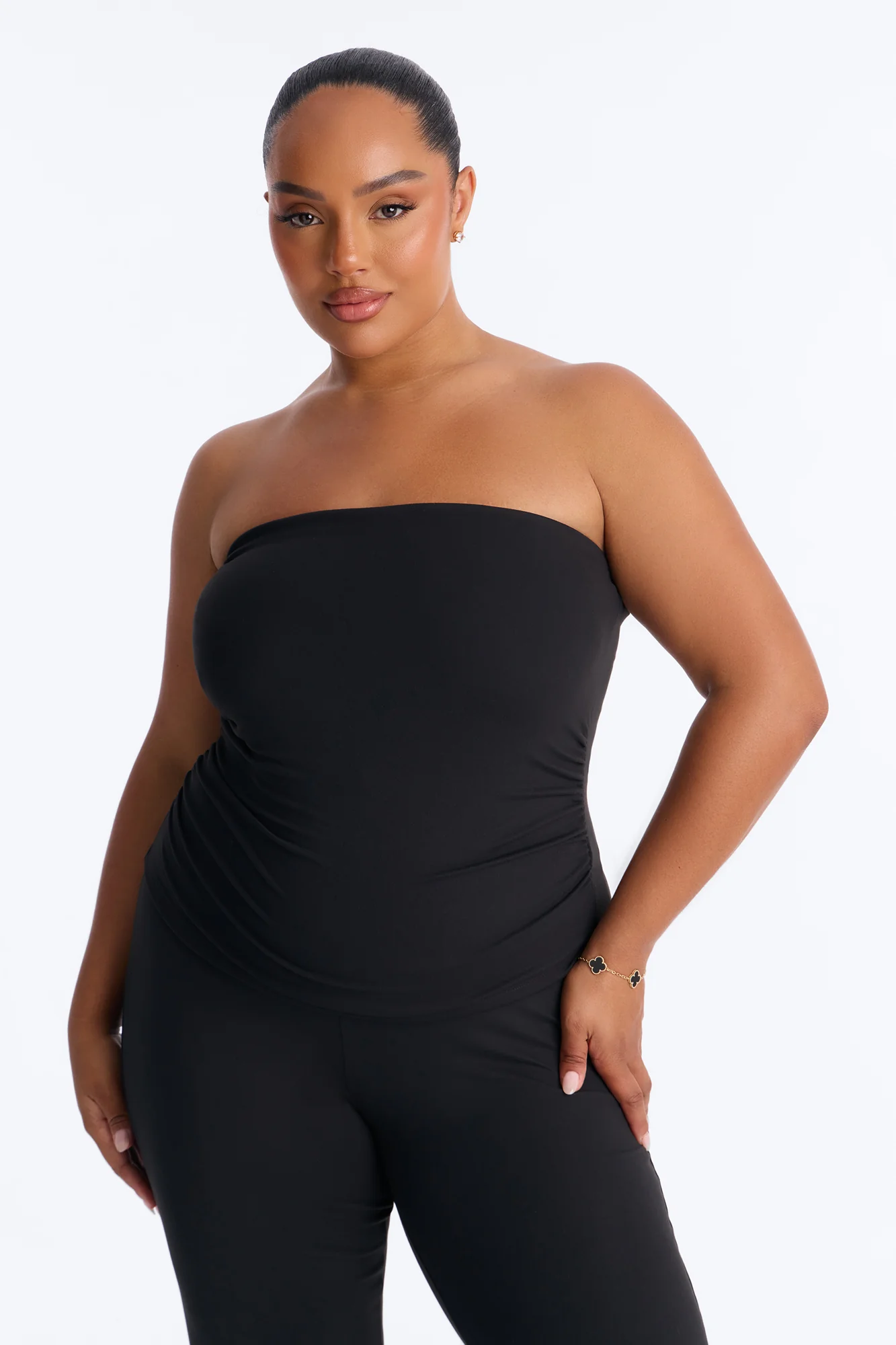Just Vibes Strapless Pant Set - Black - Image 6