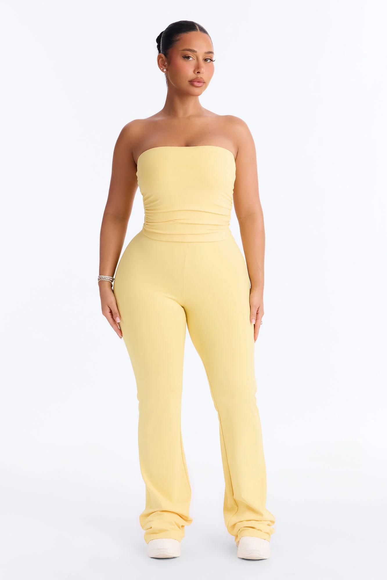 Just Vibes Strapless Pant Set - Yellow