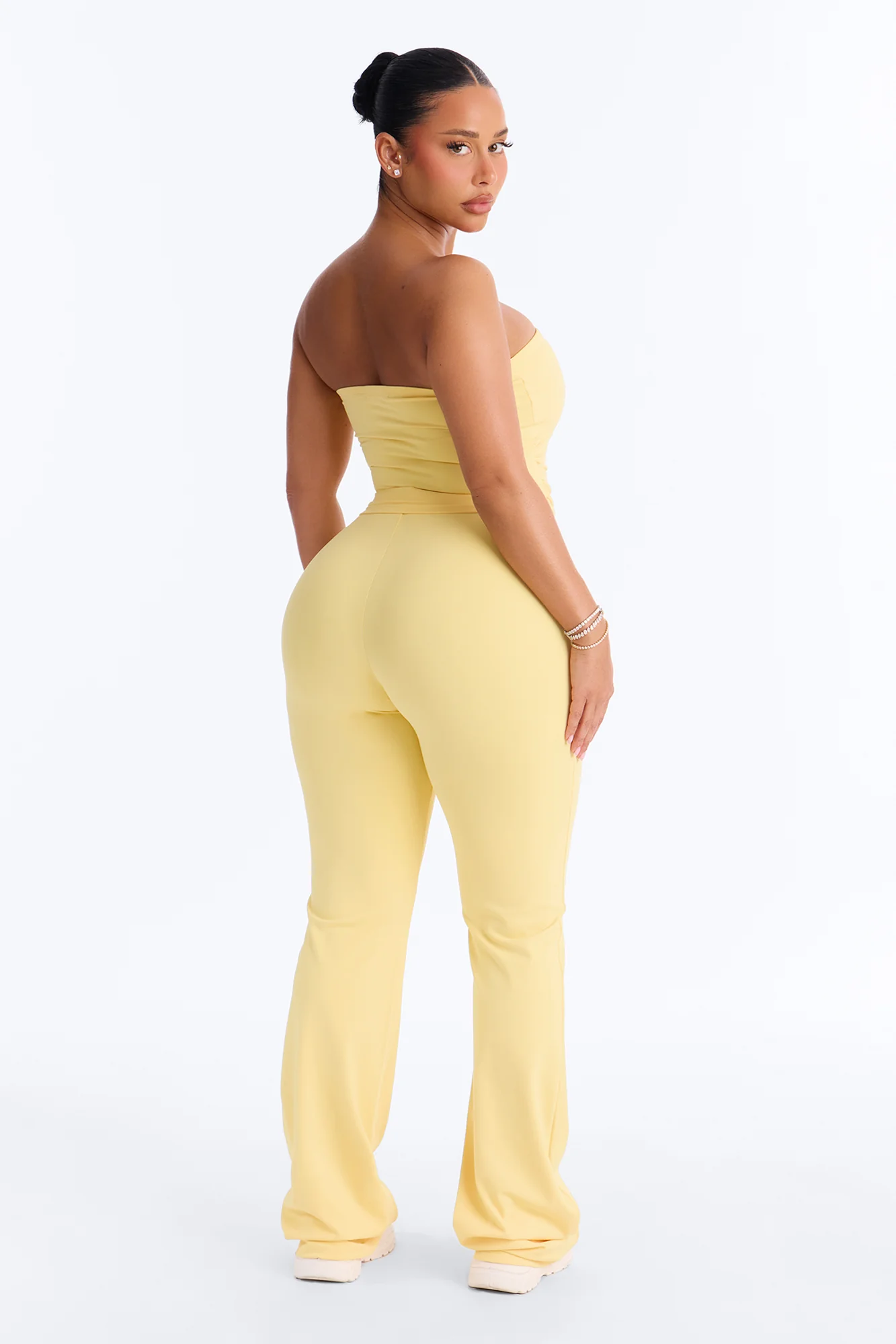 Just Vibes Strapless Pant Set - Yellow - Image 4