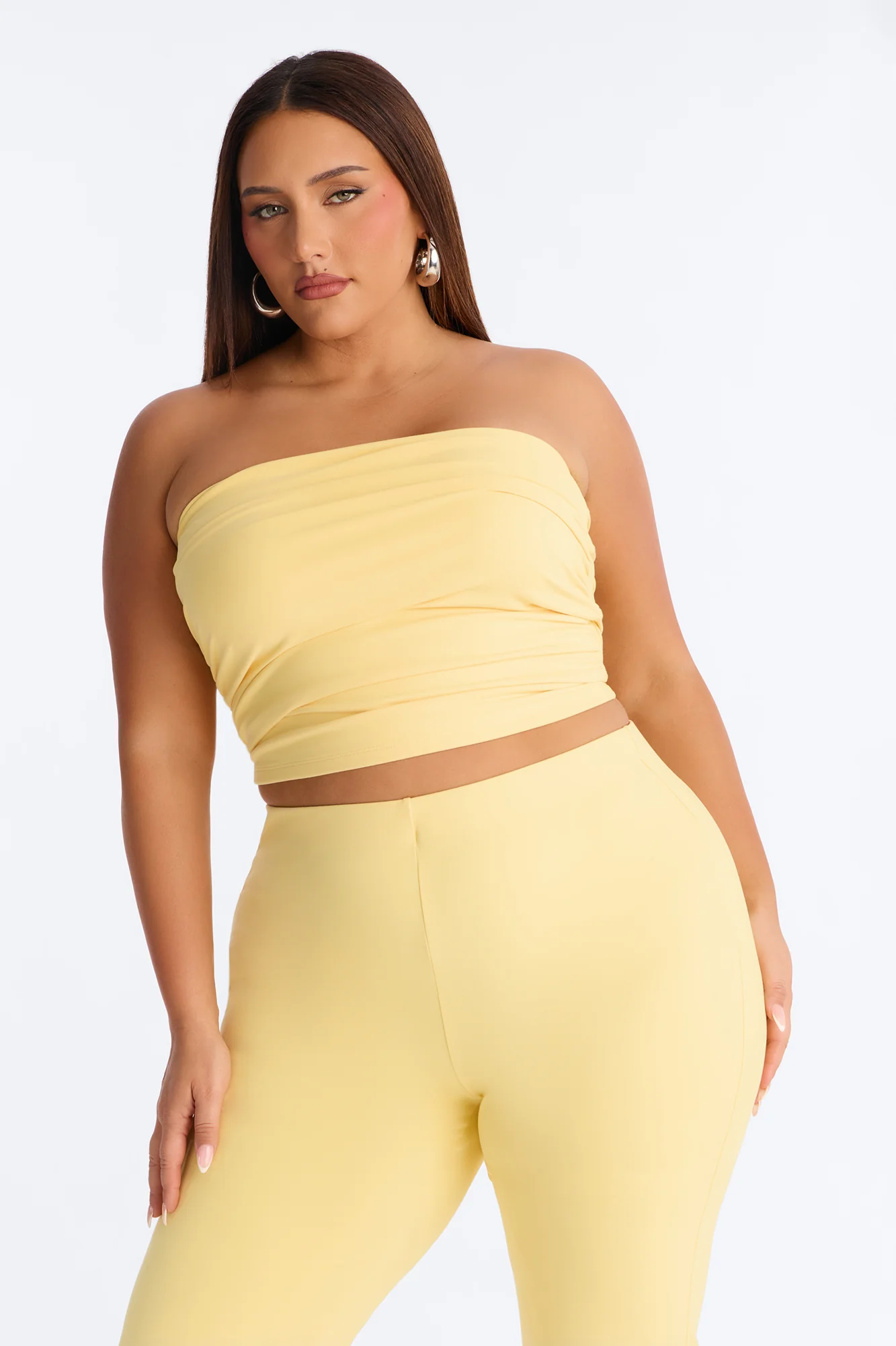 Just Vibes Strapless Pant Set - Yellow - Image 6