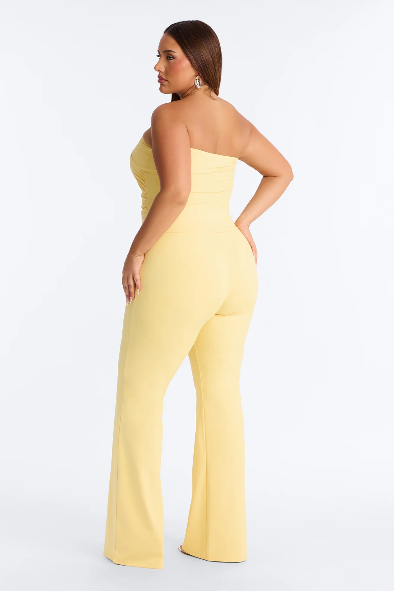 Just Vibes Strapless Pant Set - Yellow - Image 8
