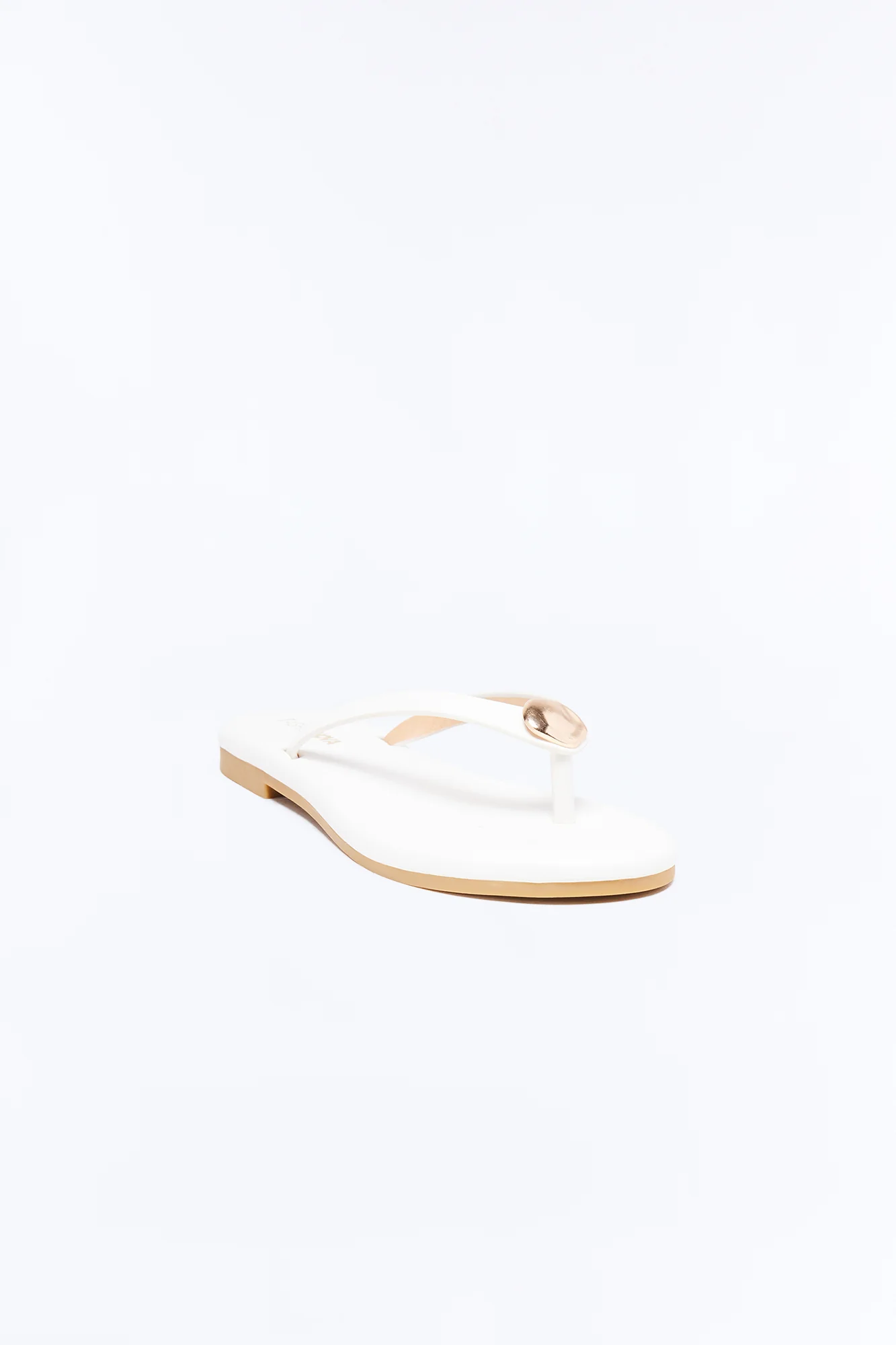 Kacee Stud Flip Flops - White - Image 2