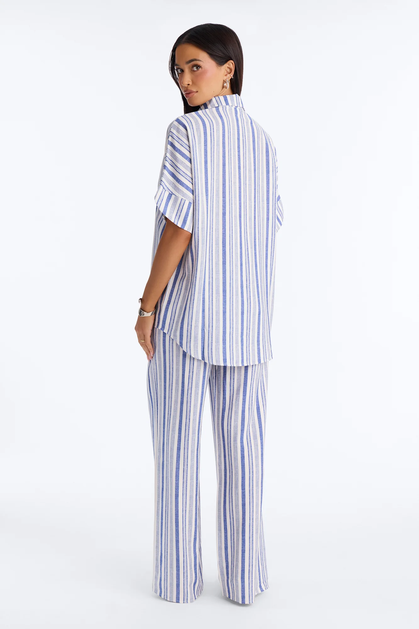 Kacey Striped Shirt Pant Set - Blue/combo - Image 4