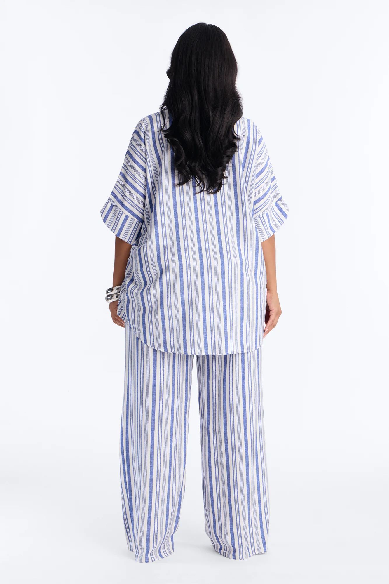 Kacey Striped Shirt Pant Set - Blue/combo - Image 8