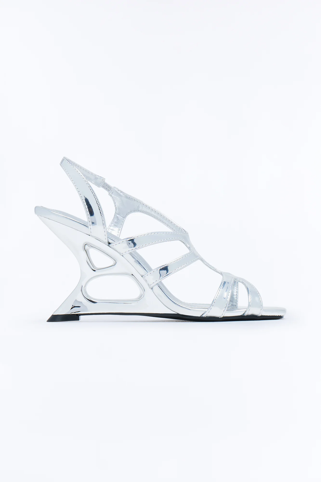Kadian Novelty Slingback Wedges - Silver